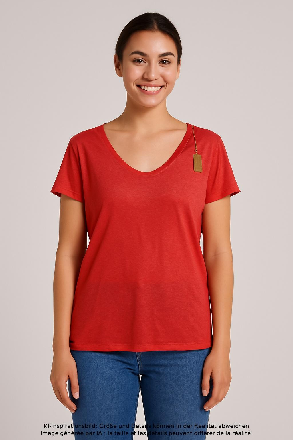 

edc by Esprit Damen T-Shirt, rot, Gr. 42