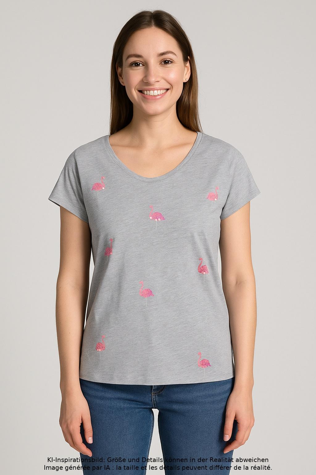 

edc by Esprit Damen T-Shirt, grau, Gr. 34