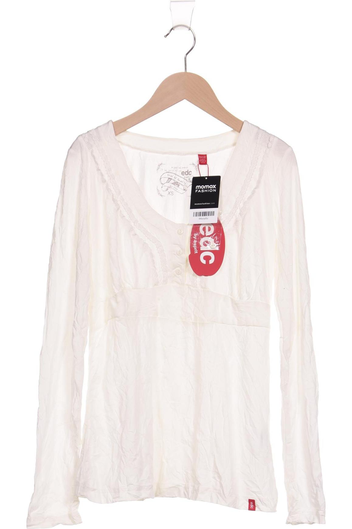 

edc by Esprit Damen Langarmshirt, cremeweiß, Gr. 34