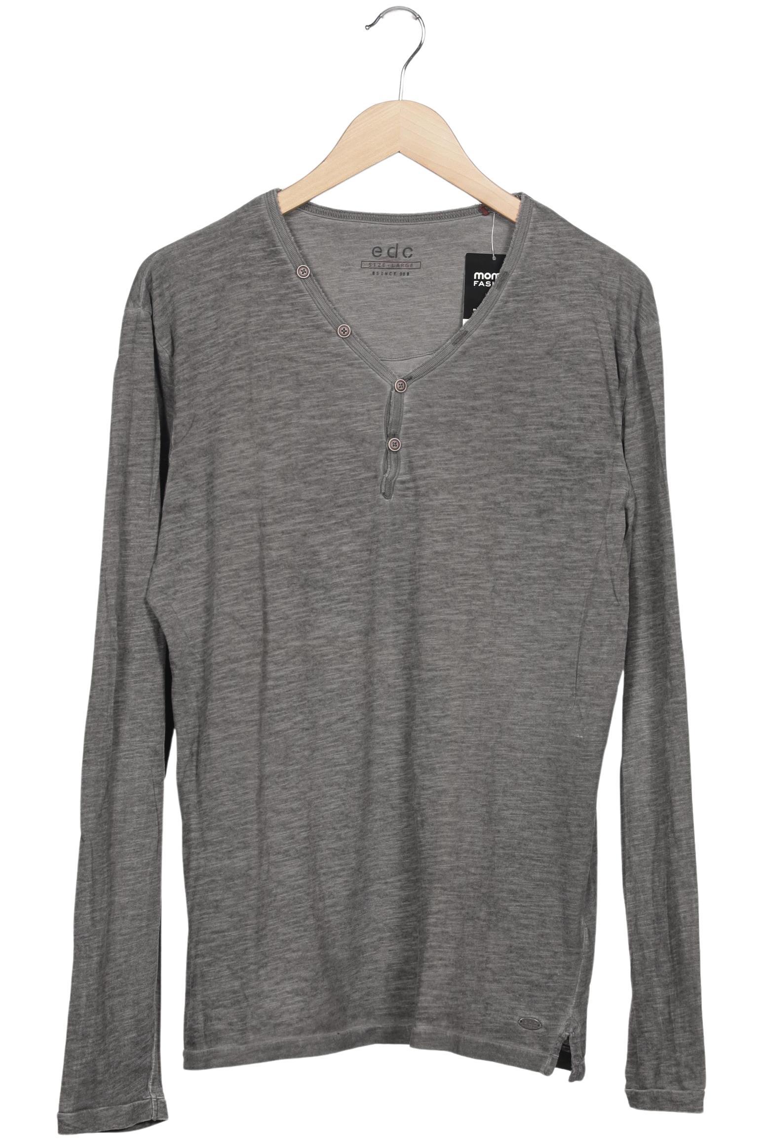 

edc by Esprit Herren Langarmshirt, grau, Gr. 52