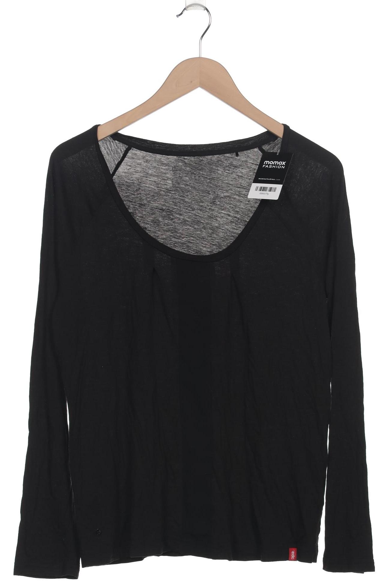 

edc by Esprit Damen Langarmshirt, schwarz, Gr. 44