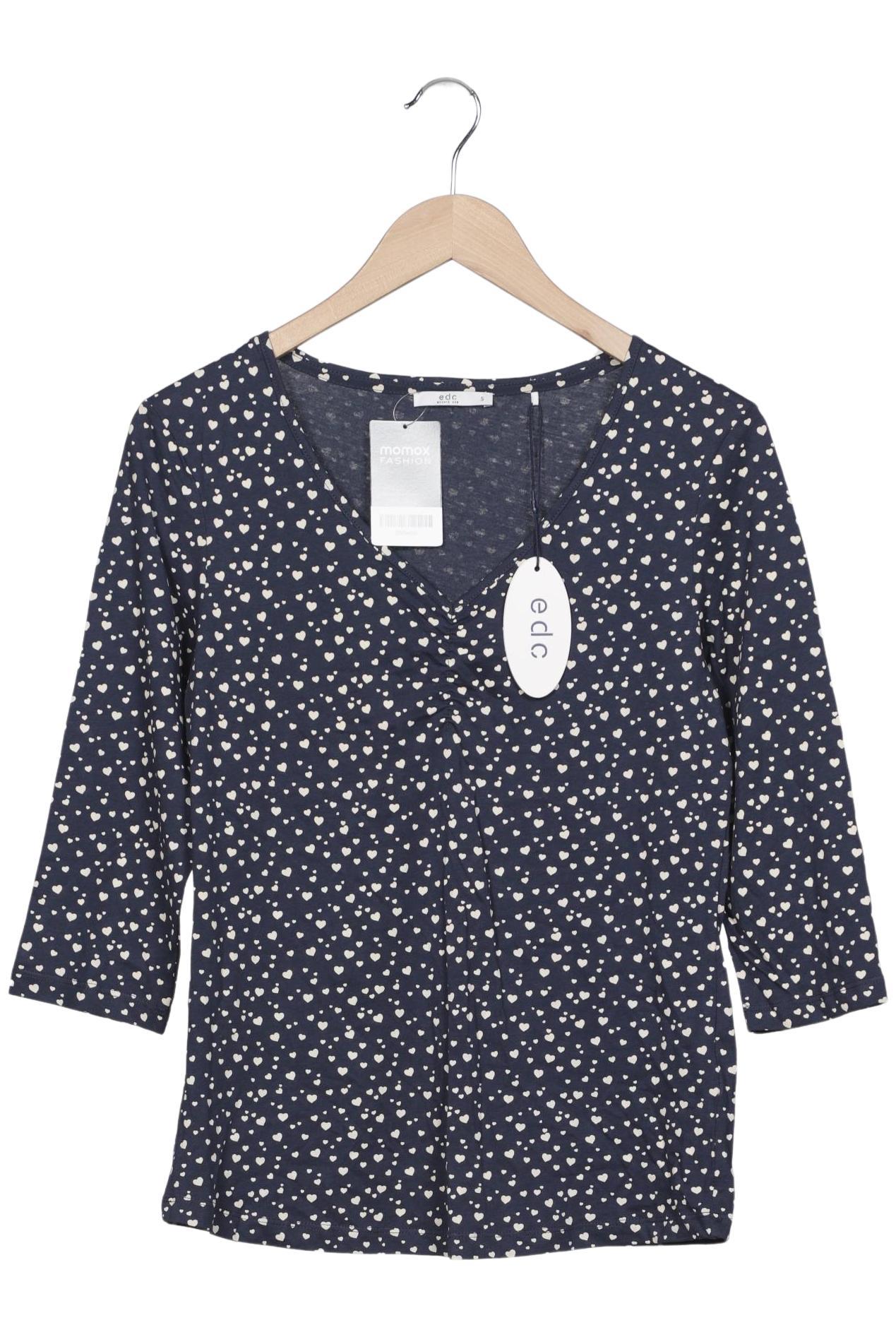 

edc by Esprit Damen Langarmshirt, marineblau, Gr. 36