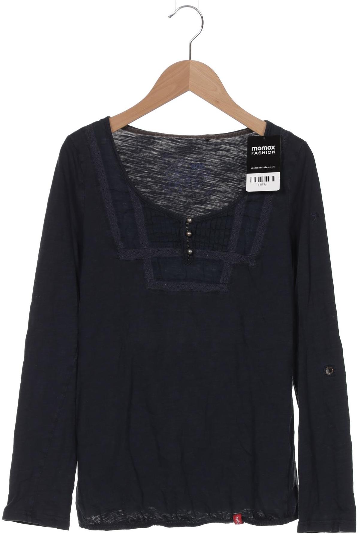 

edc by Esprit Damen Langarmshirt, marineblau, Gr. 36