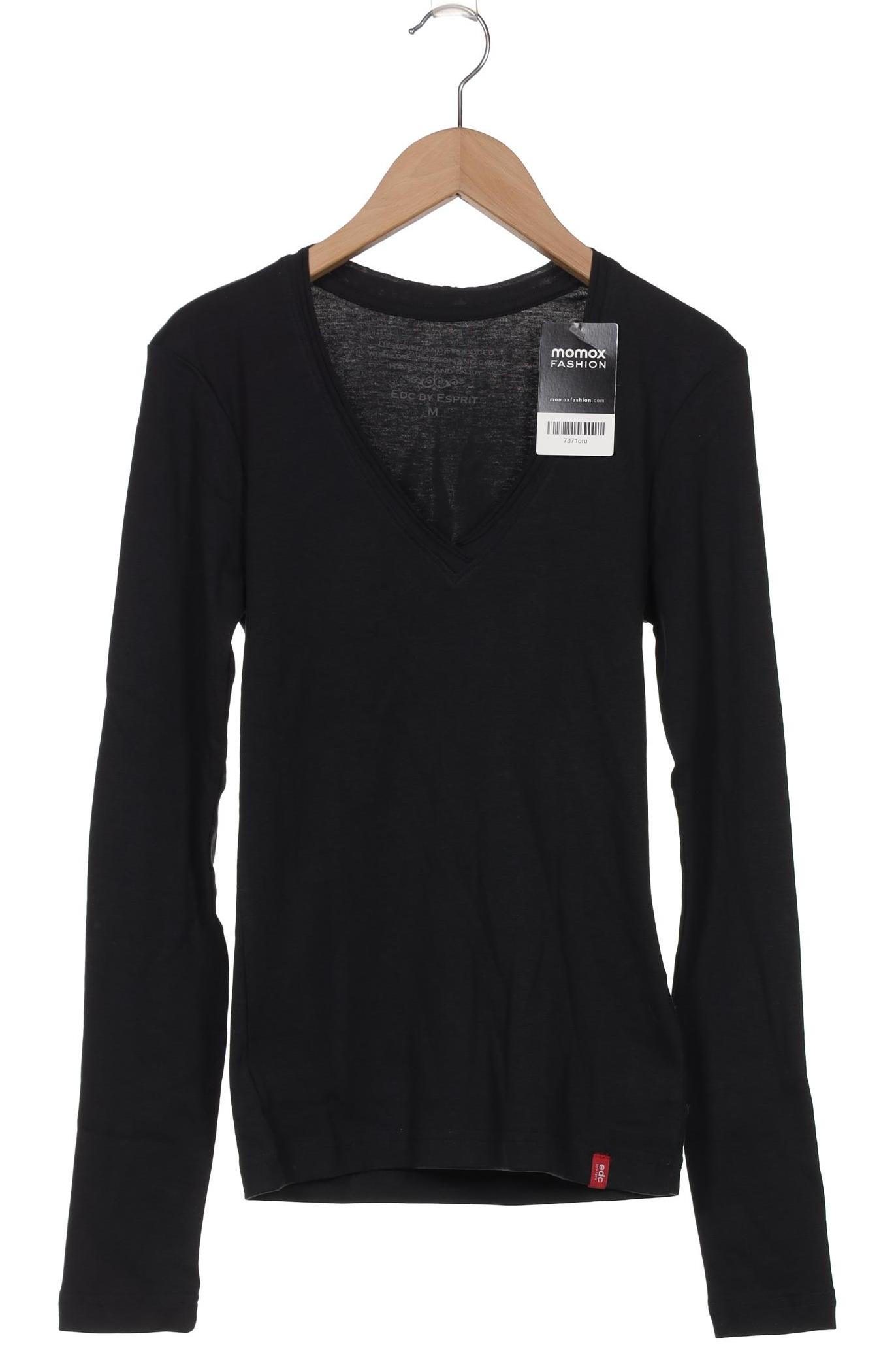 

edc by Esprit Damen Langarmshirt, schwarz, Gr. 38