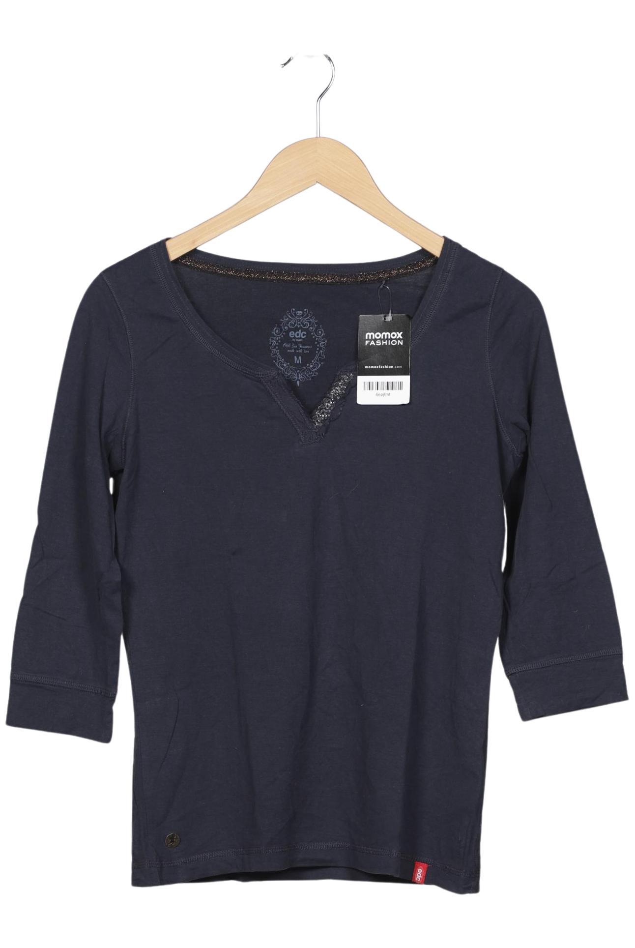 

edc by Esprit Damen Langarmshirt, marineblau, Gr. 38