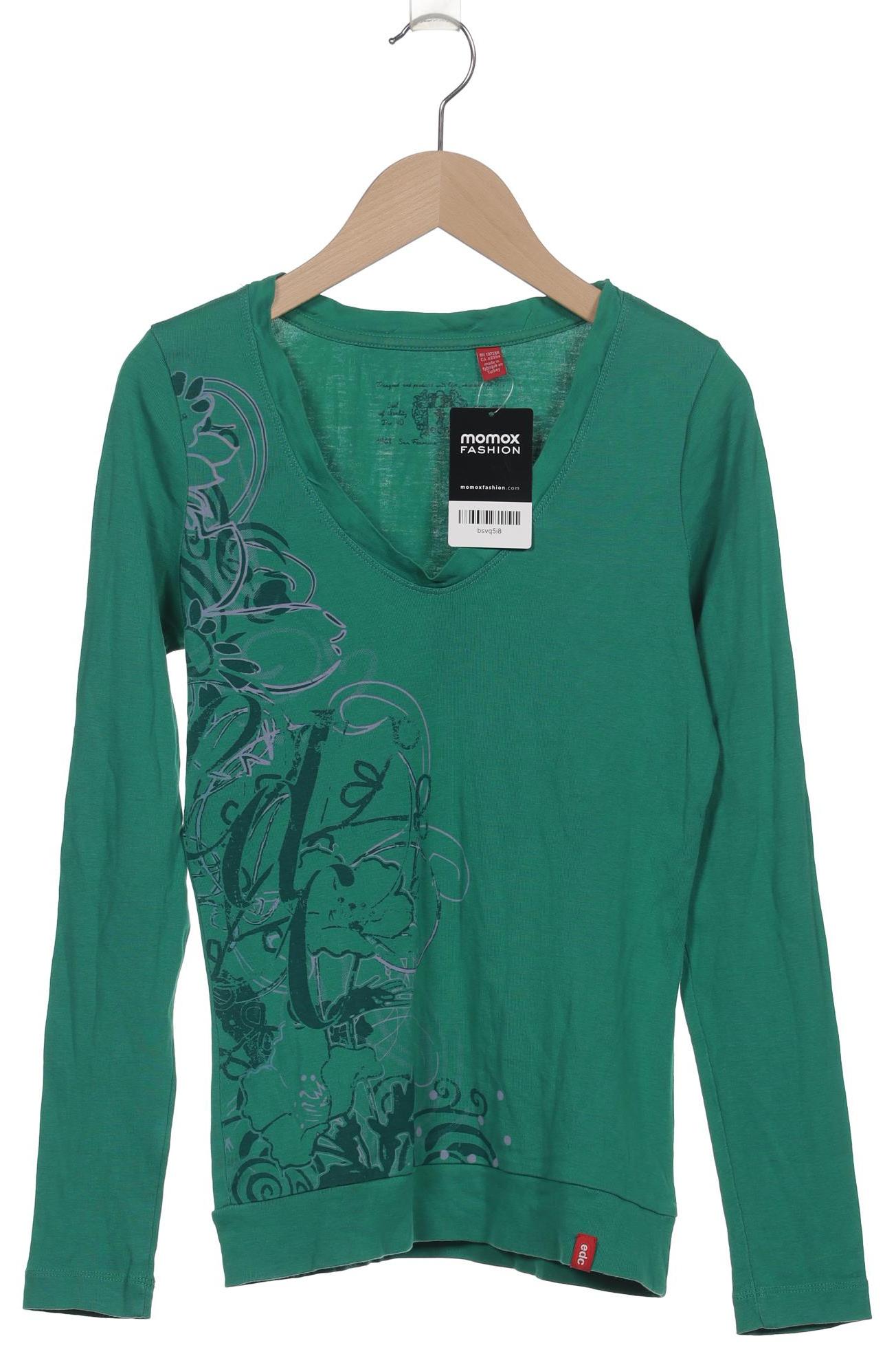 

edc by Esprit Damen Langarmshirt, grün, Gr. 36