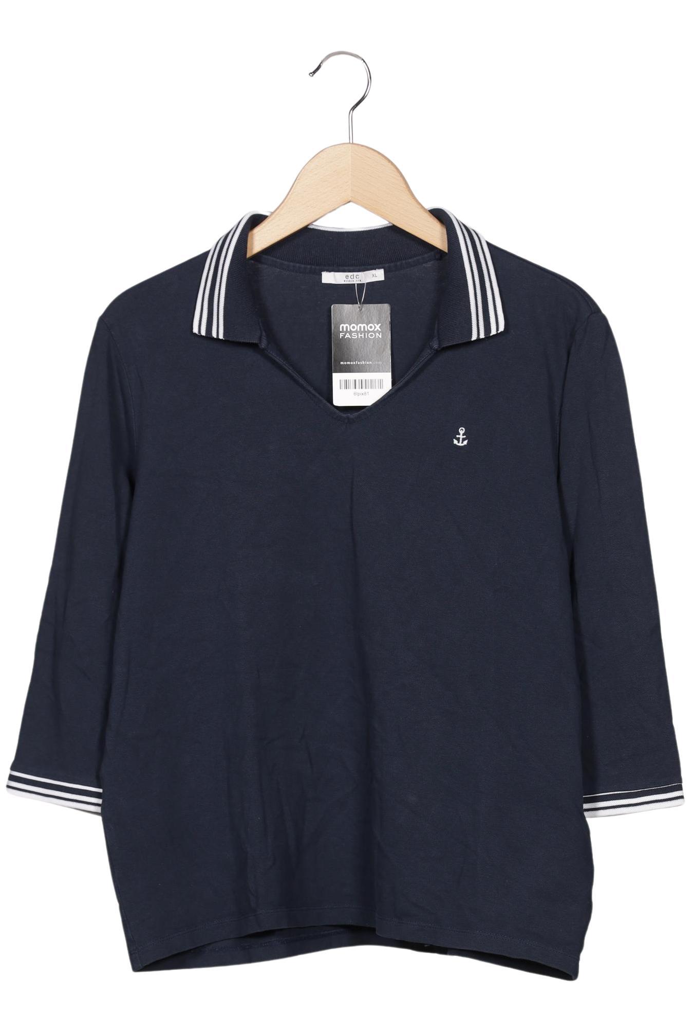 

edc by Esprit Damen Poloshirt, marineblau, Gr. 44