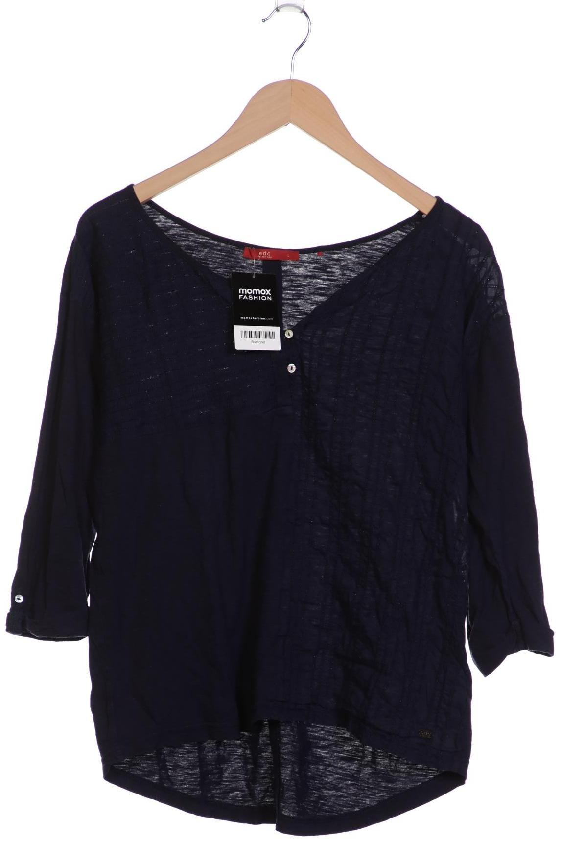

edc by Esprit Damen Langarmshirt, marineblau, Gr. 42