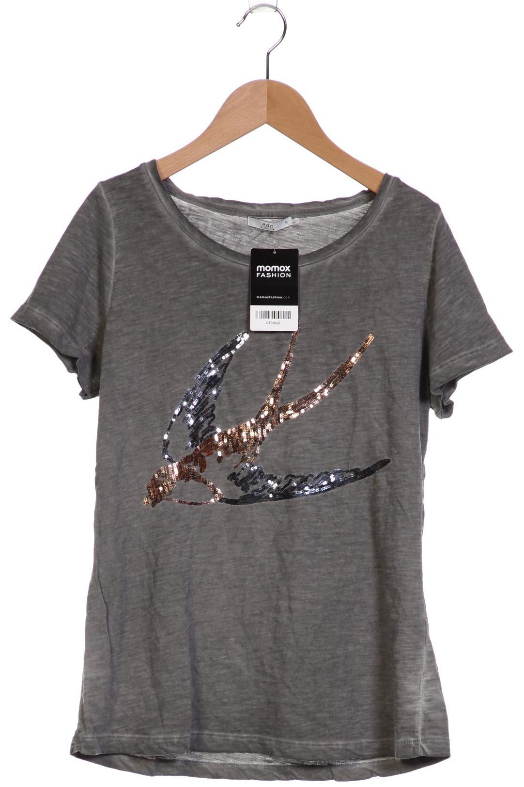 

edc by Esprit Damen T-Shirt, grau, Gr. 38