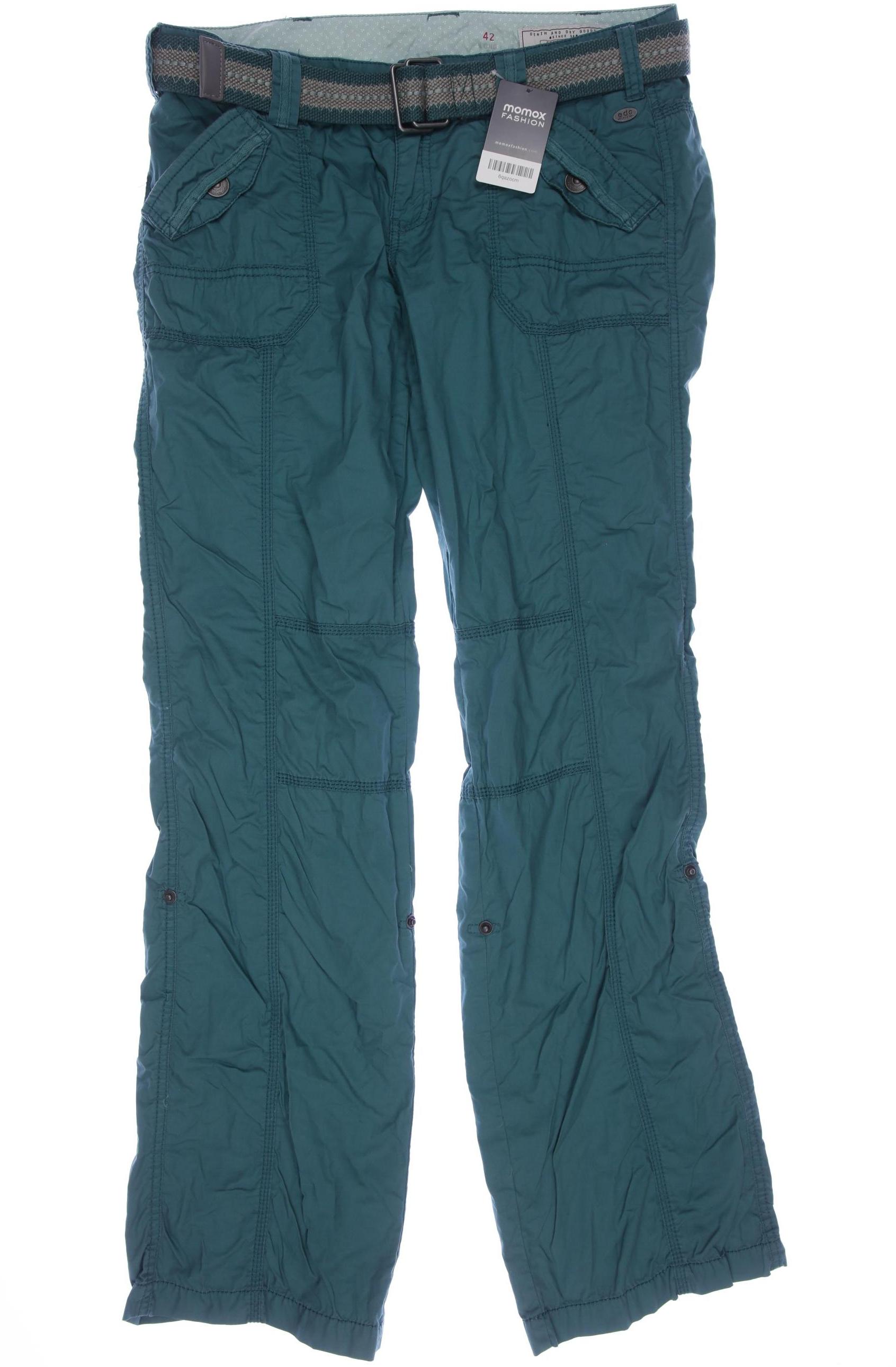 

edc by Esprit Damen Stoffhose, hellgrün, Gr. 42