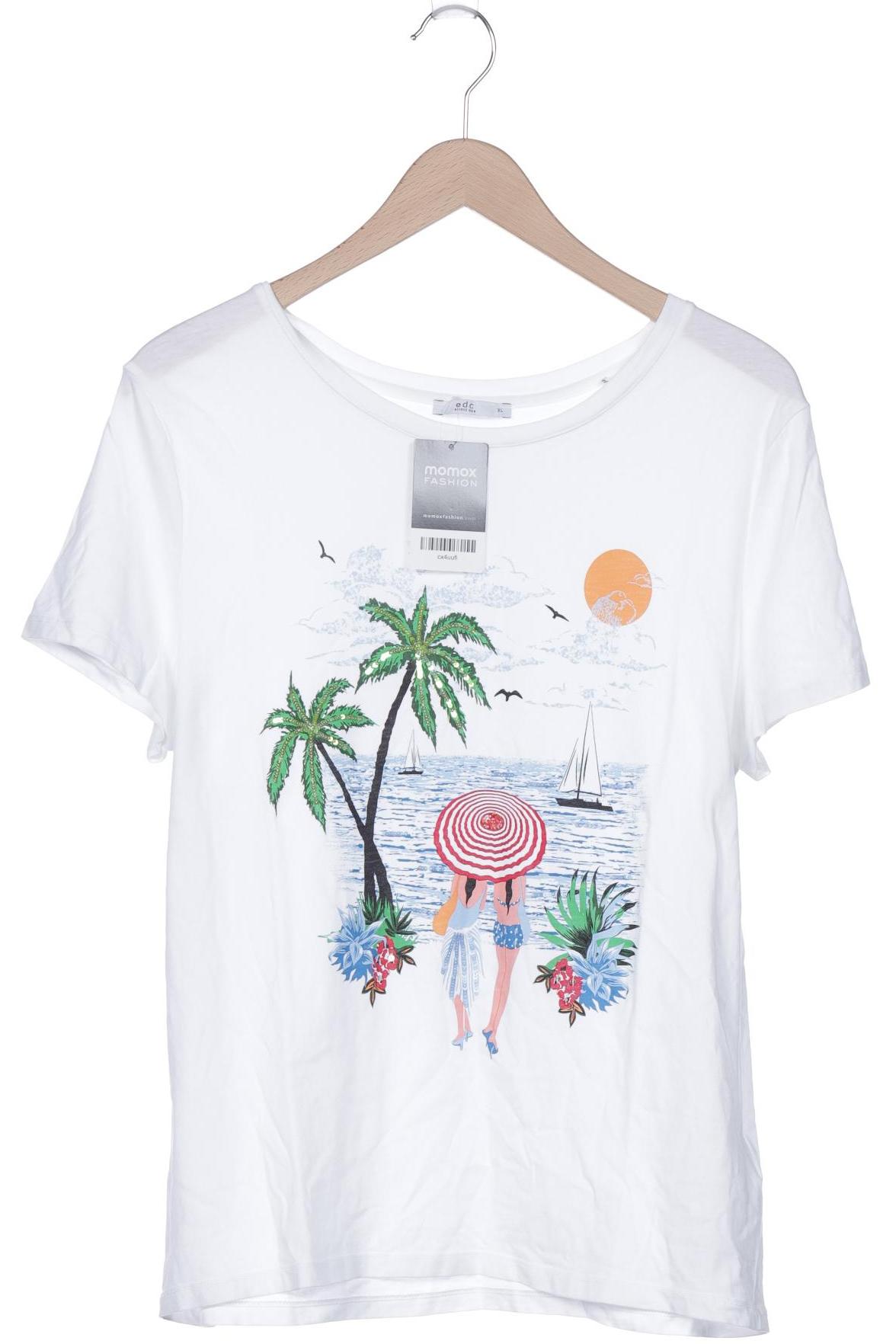 

edc by Esprit Damen T-Shirt, weiß, Gr. 44
