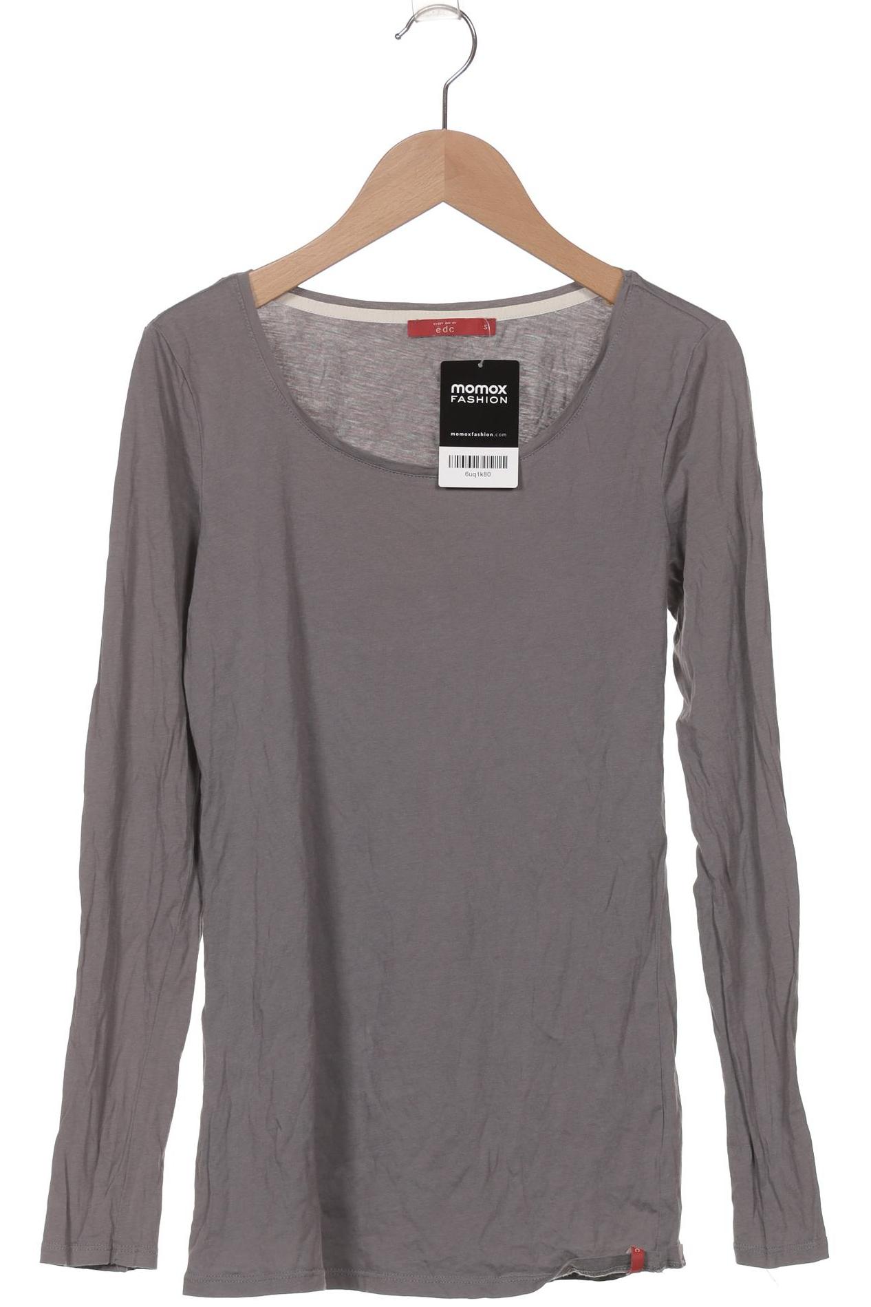 

edc by Esprit Damen Langarmshirt, grau, Gr. 36