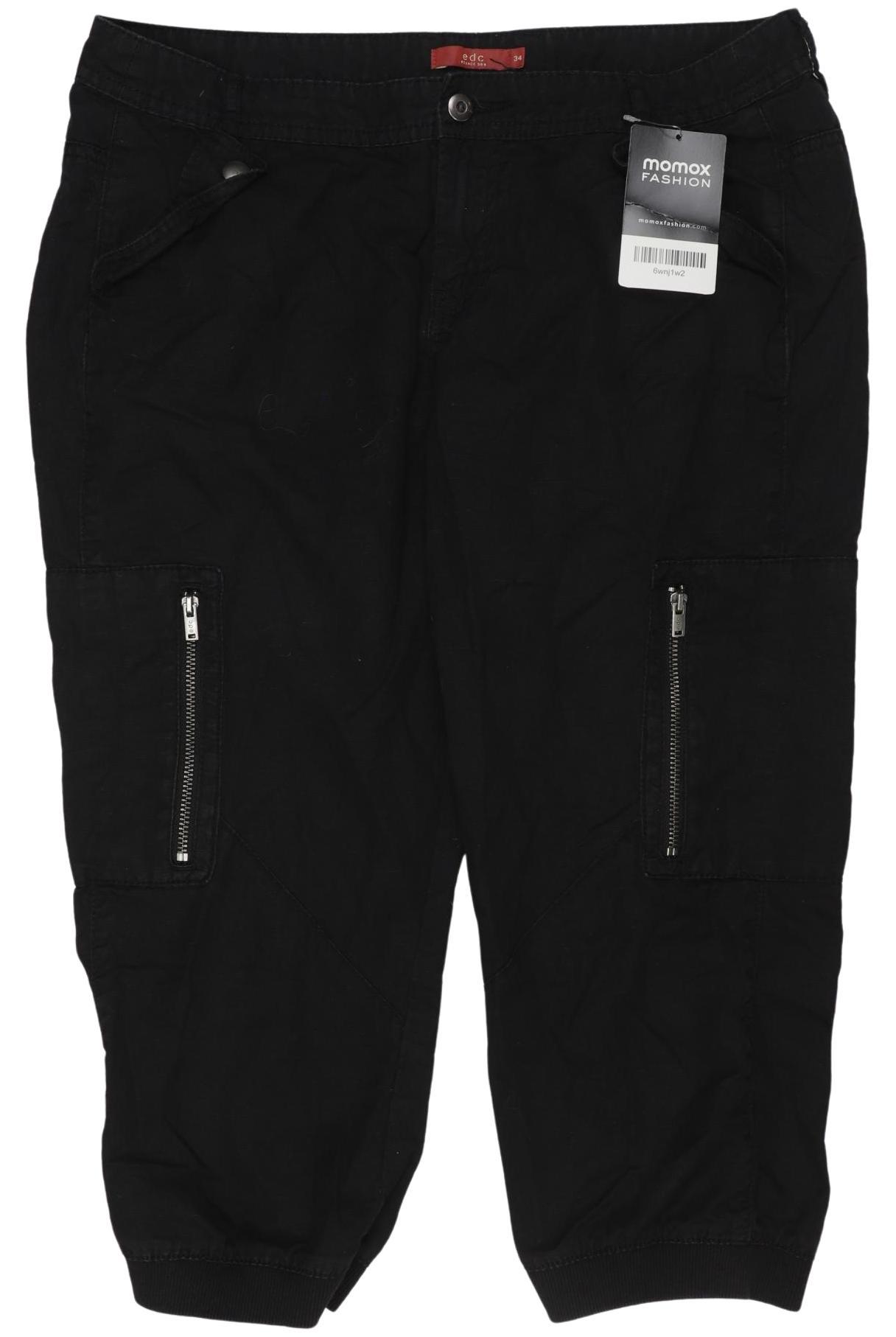 

edc by Esprit Damen Stoffhose, schwarz, Gr. 34