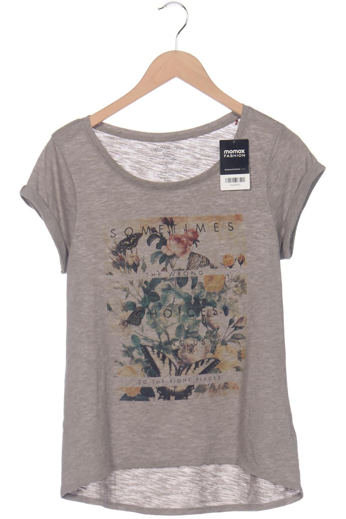 

edc by Esprit Damen T-Shirt, grau, Gr. 38