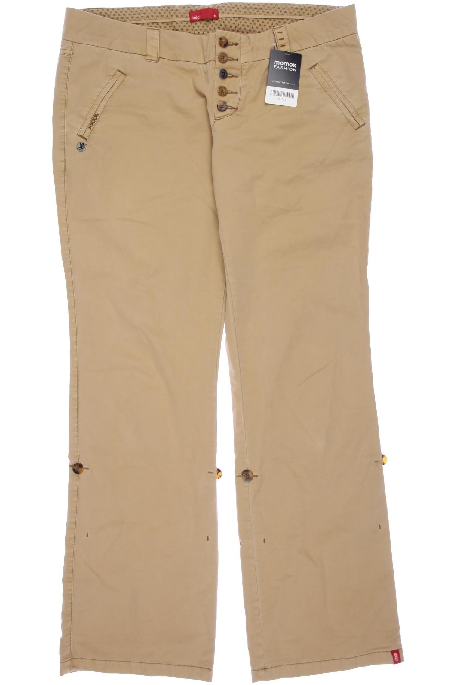 

edc by Esprit Damen Stoffhose, beige, Gr. 42