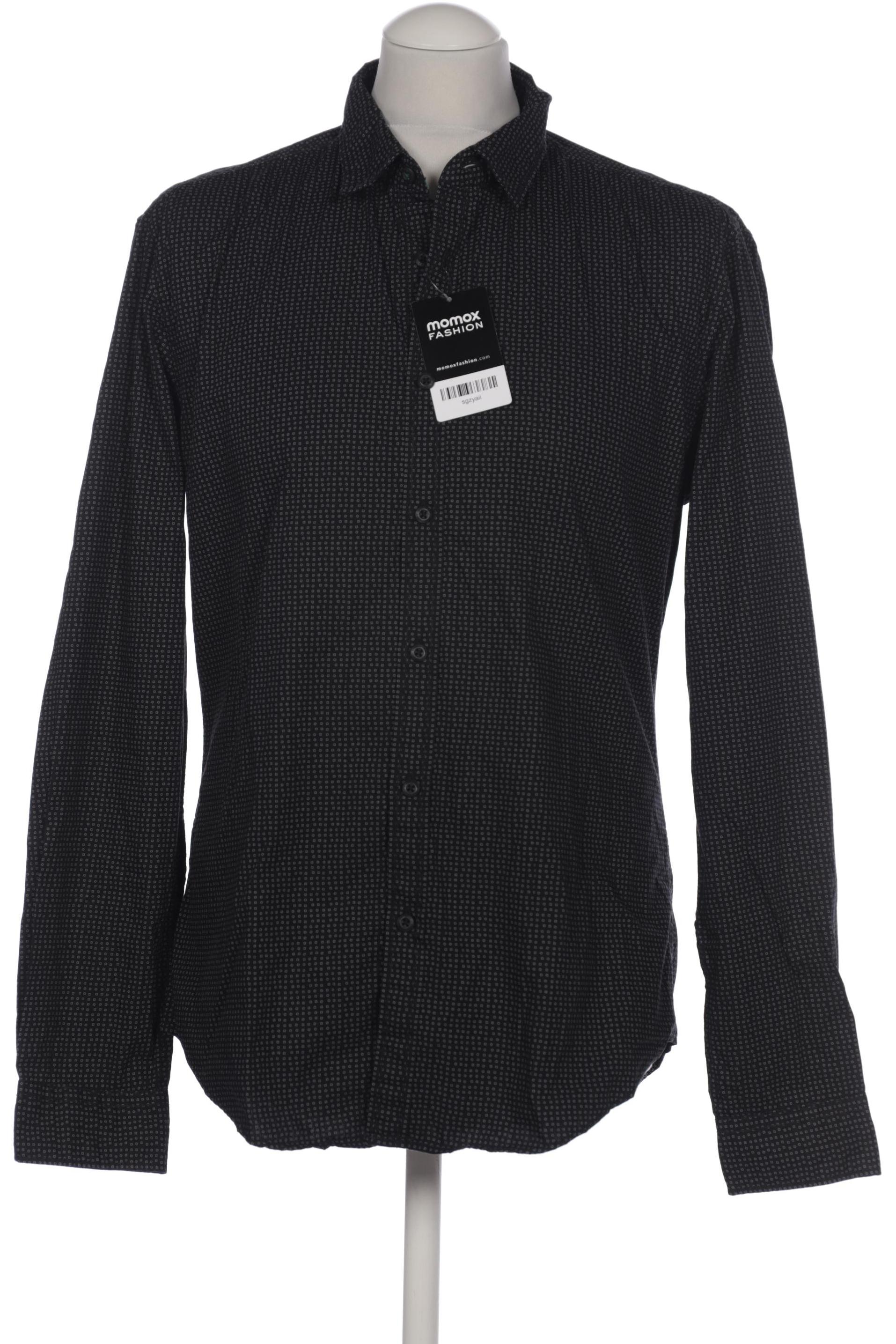 

edc by Esprit Herren Hemd, schwarz, Gr. 48
