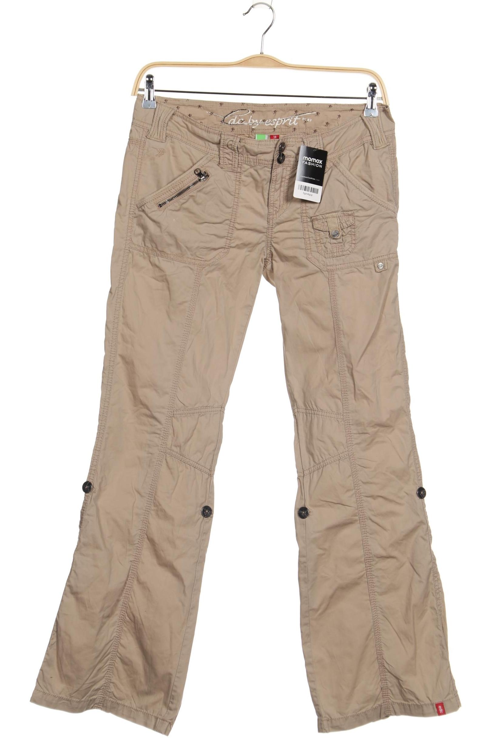 

edc by Esprit Damen Stoffhose, beige, Gr. 38