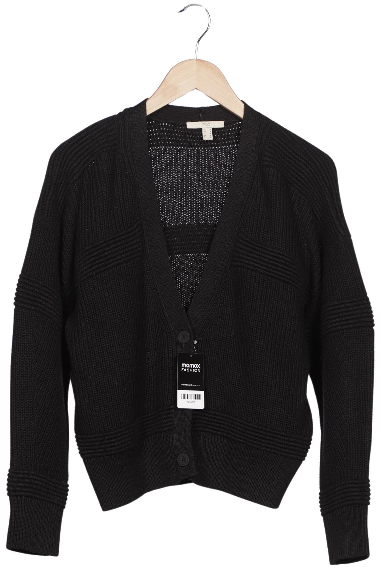

edc by Esprit Damen Strickjacke, schwarz, Gr. 36