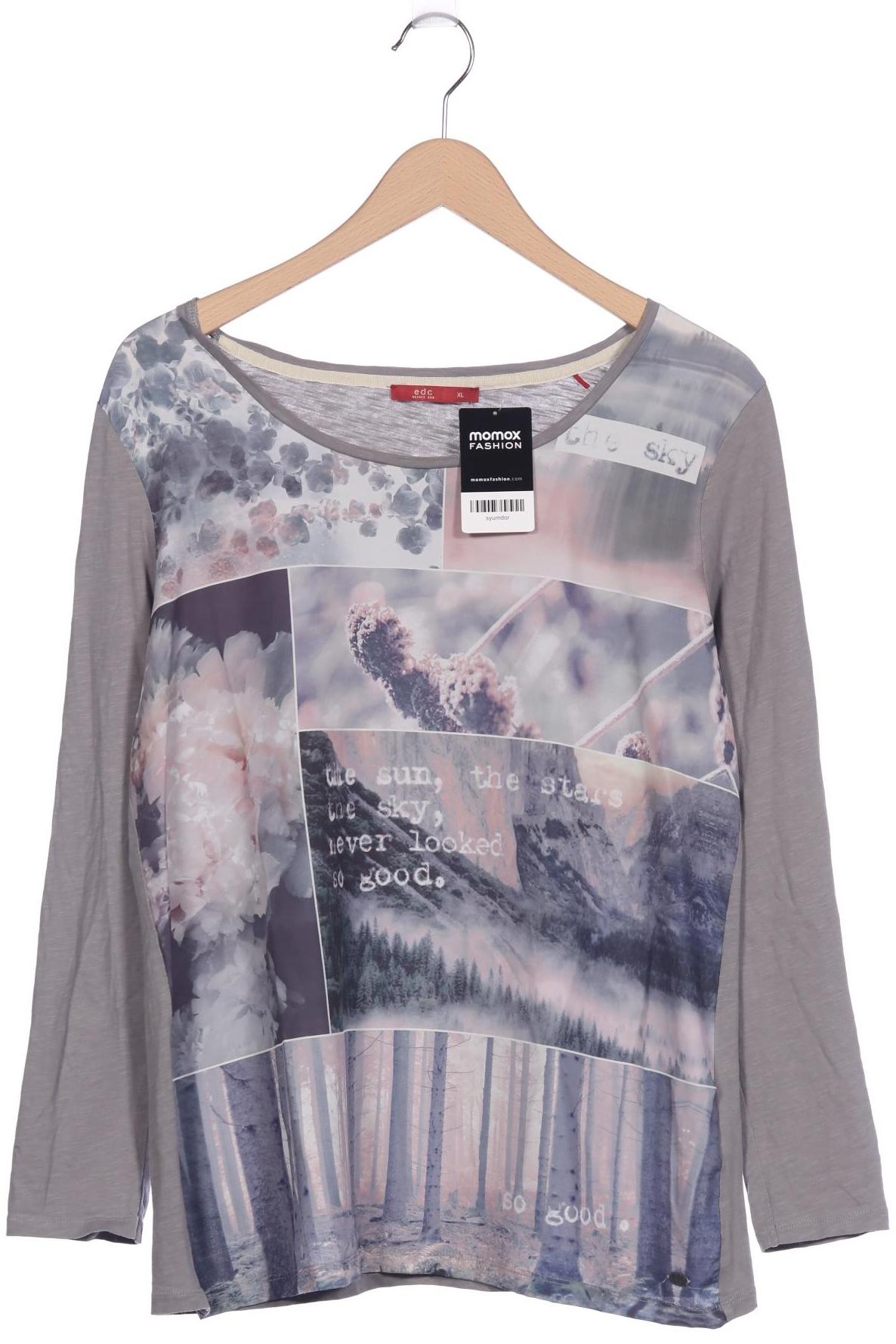 

edc by Esprit Damen Langarmshirt, grau, Gr. 44