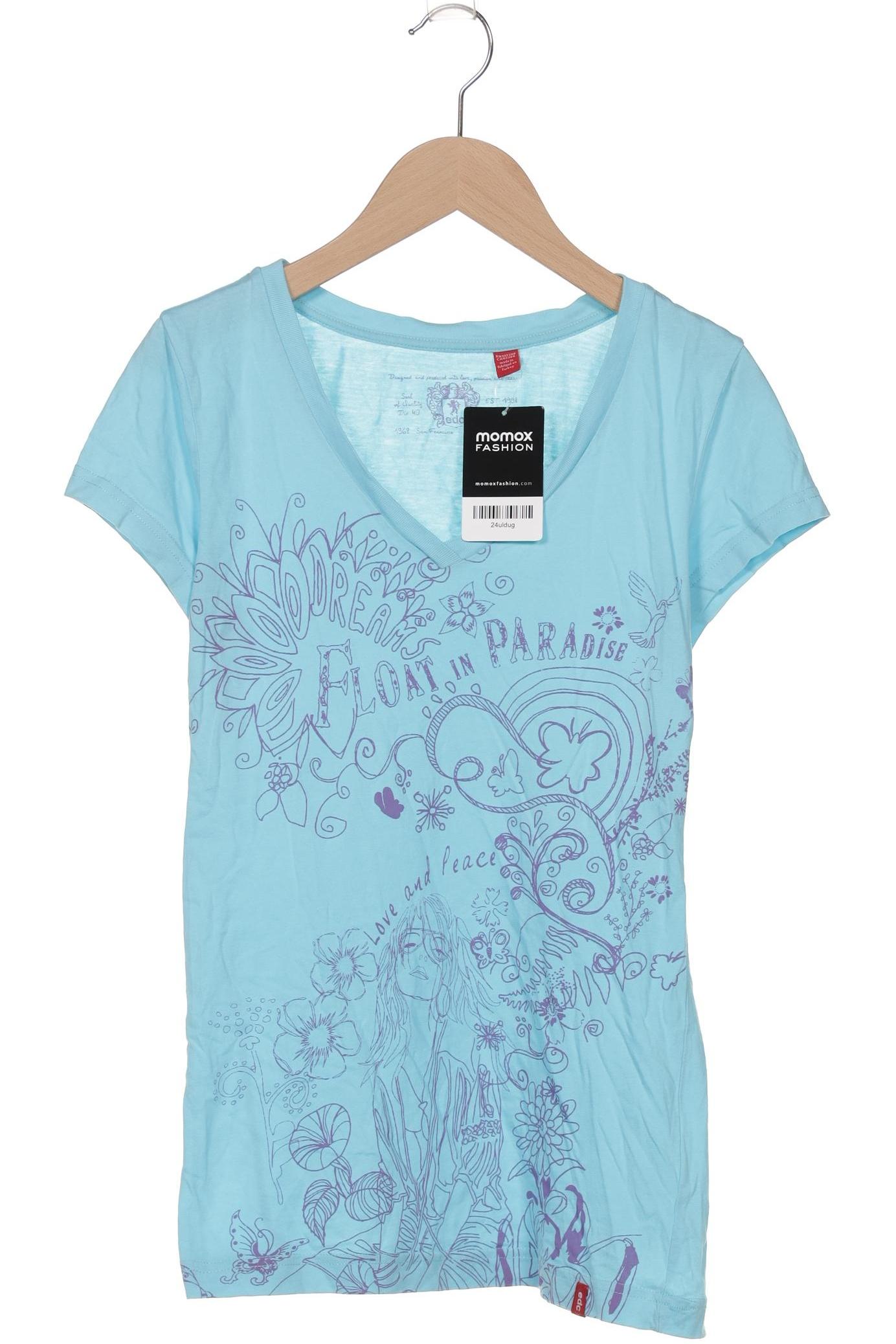 

edc by Esprit Damen T-Shirt, blau, Gr. 38