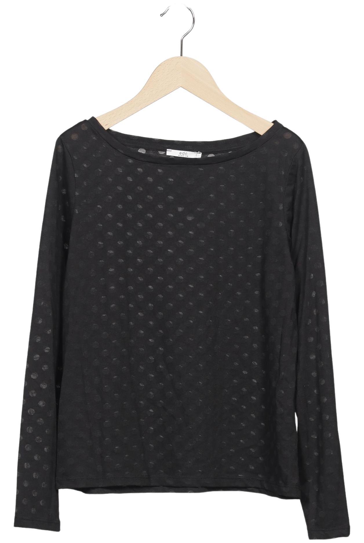 

edc by Esprit Damen Langarmshirt, schwarz, Gr. 36