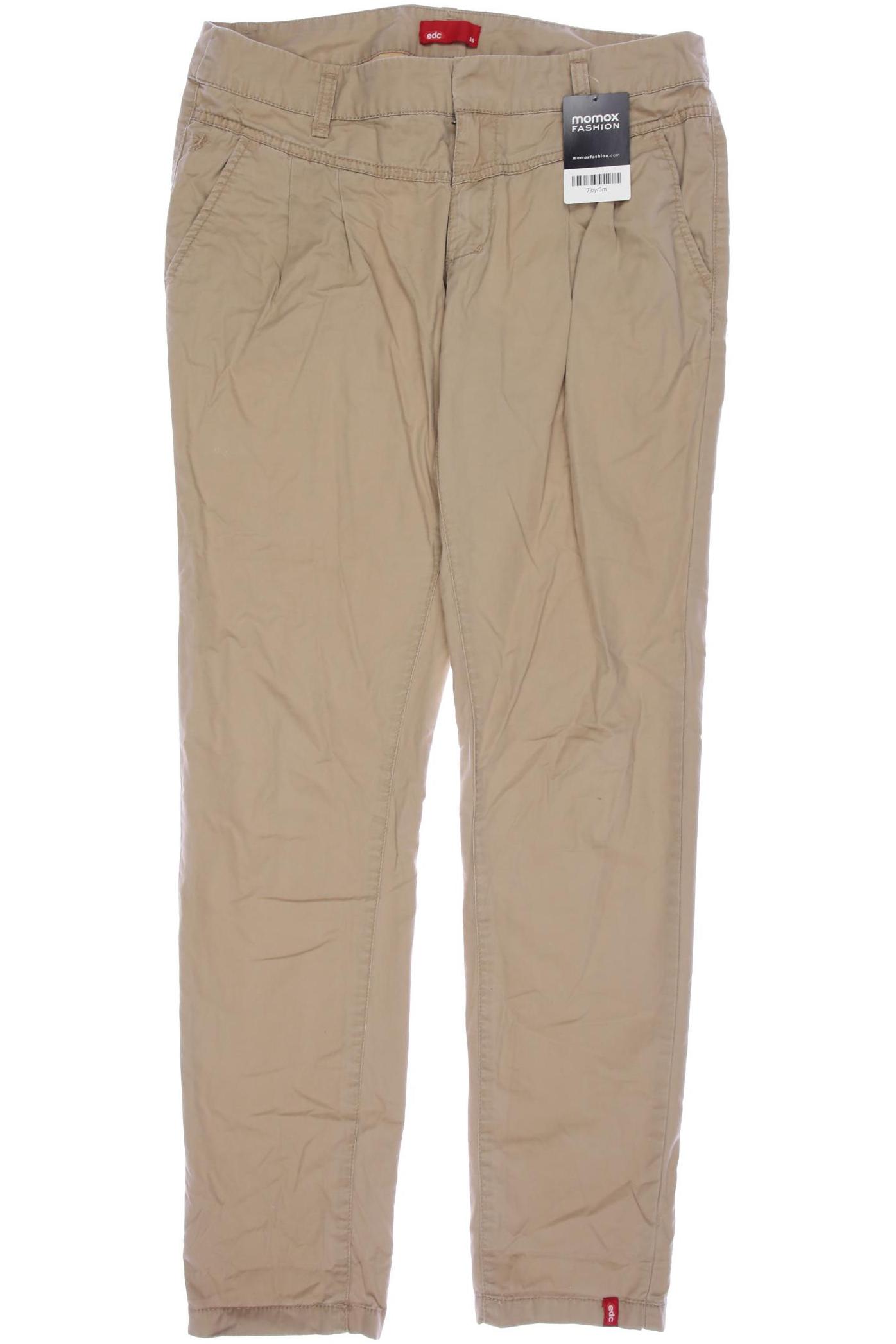 

edc by Esprit Damen Stoffhose, beige, Gr. 36