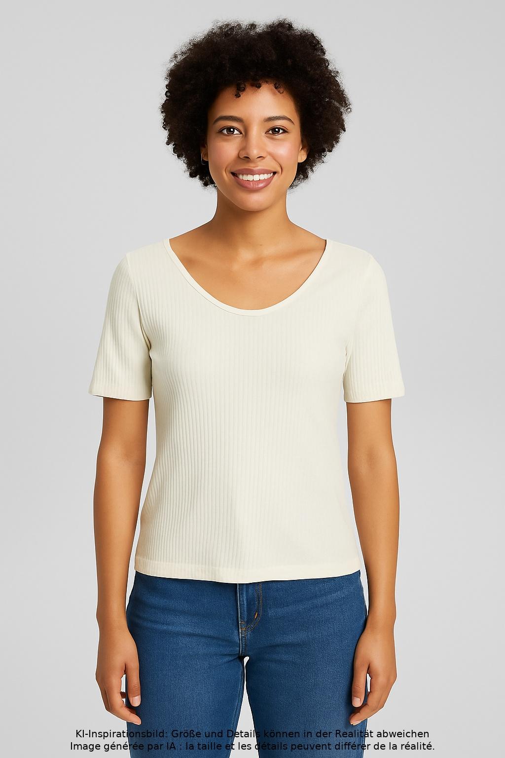 

edc by Esprit Damen T-Shirt, cremeweiß, Gr. 42