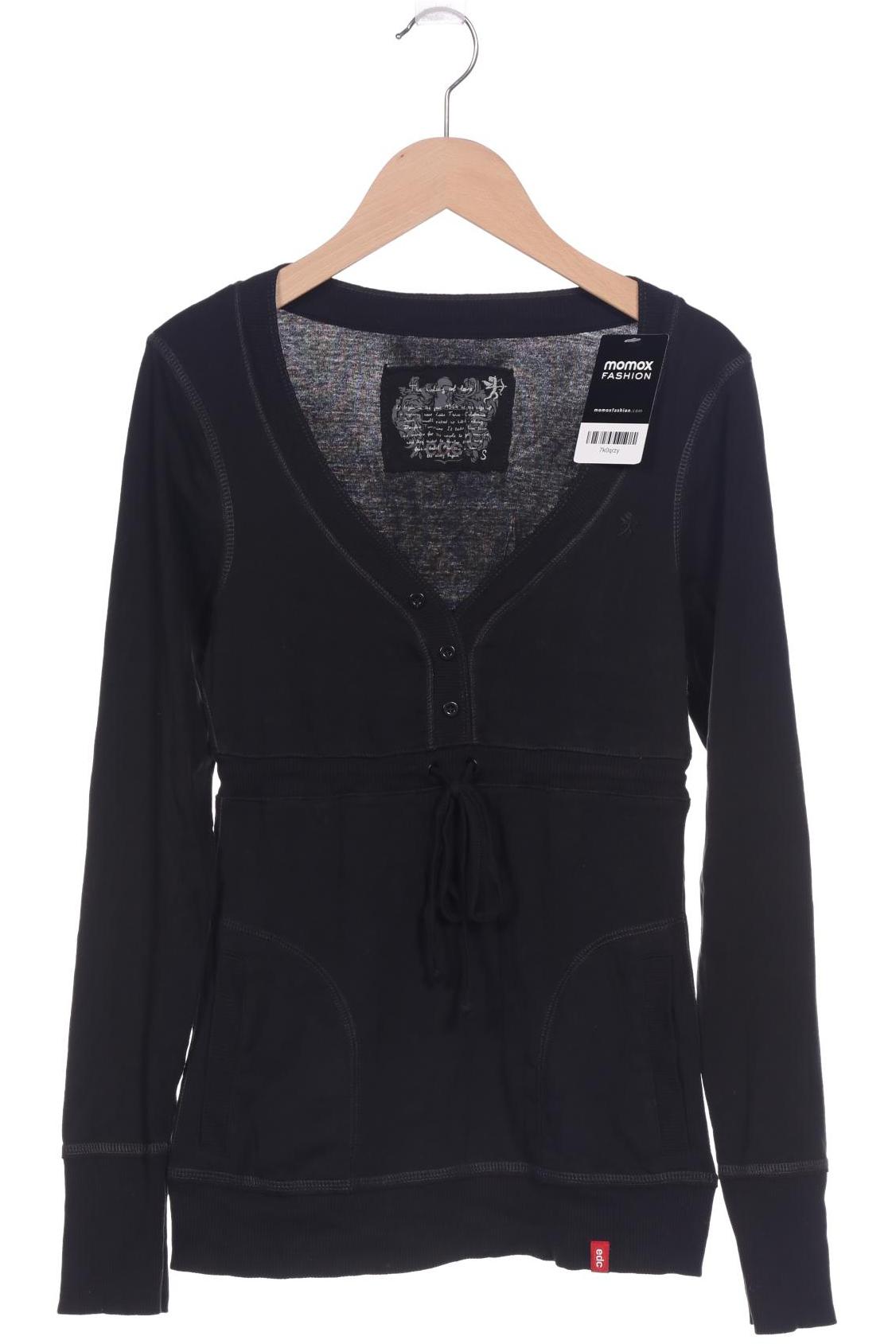 

edc by Esprit Damen Langarmshirt, schwarz, Gr. 36