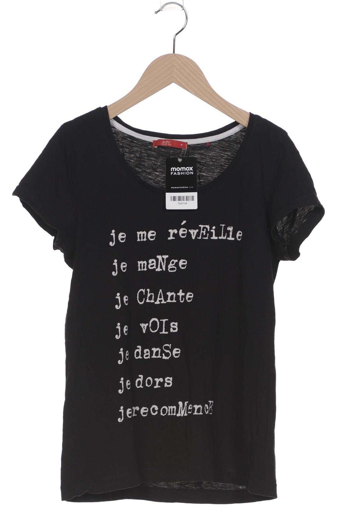 

edc by Esprit Damen T-Shirt, schwarz, Gr. 38