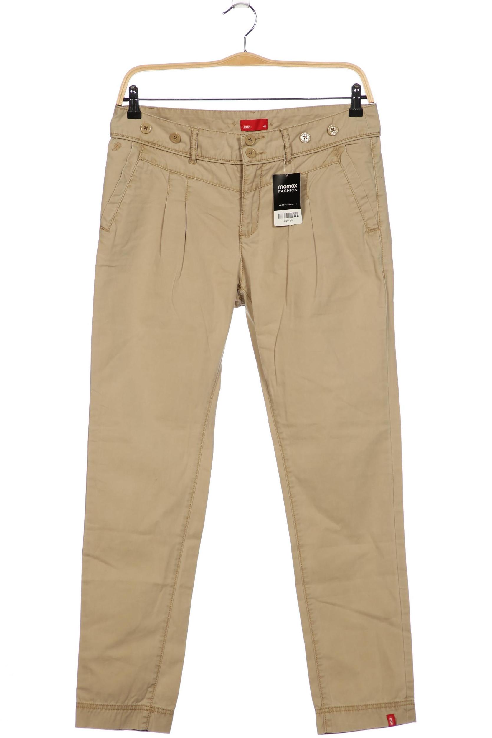 

edc by Esprit Damen Stoffhose, beige, Gr. 40