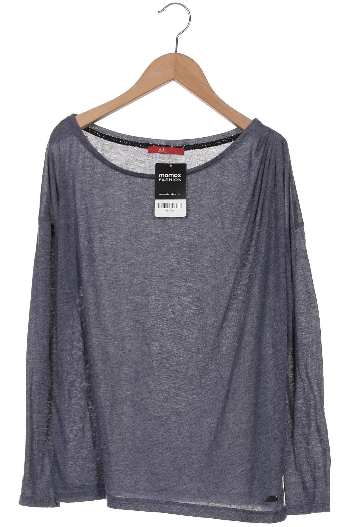 

edc by Esprit Damen Langarmshirt, marineblau, Gr. 42