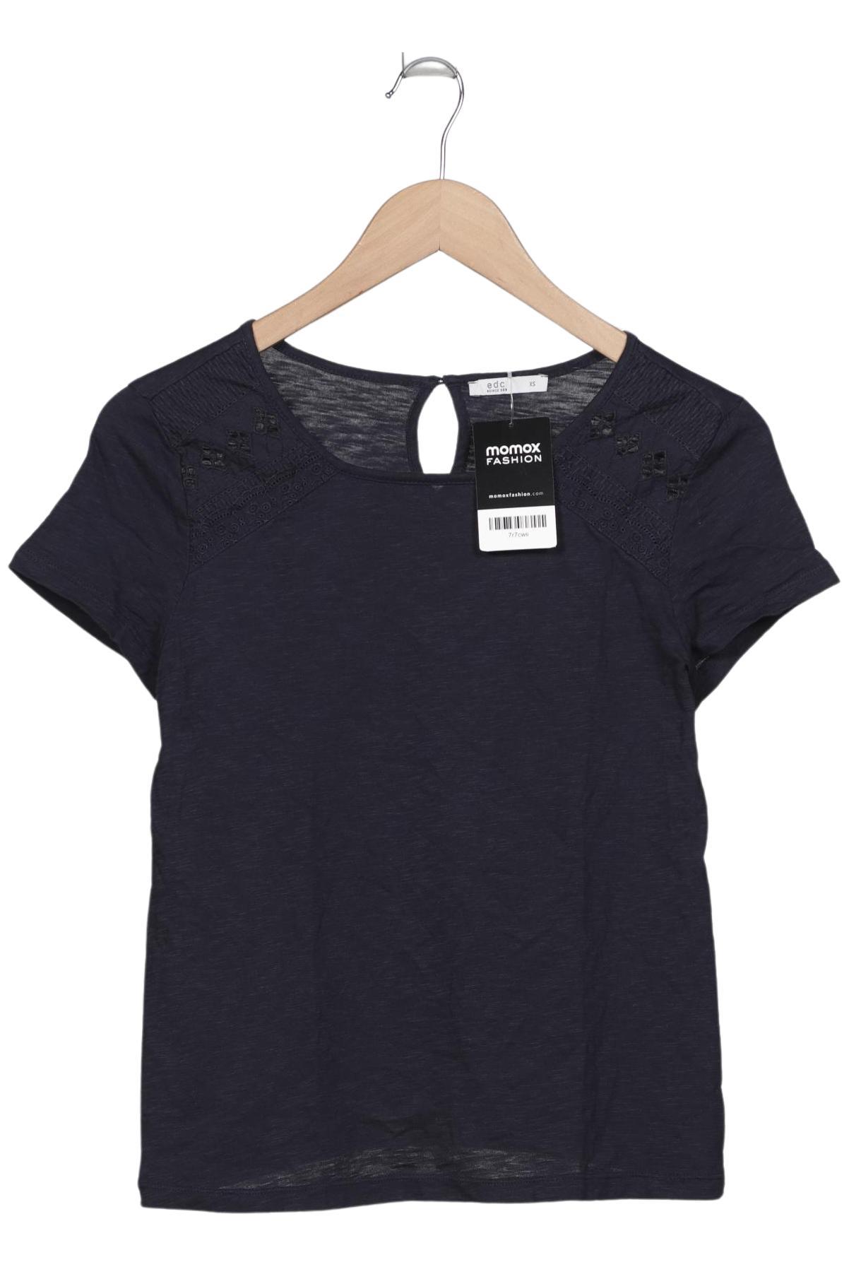 

edc by Esprit Damen T-Shirt, marineblau, Gr. 34