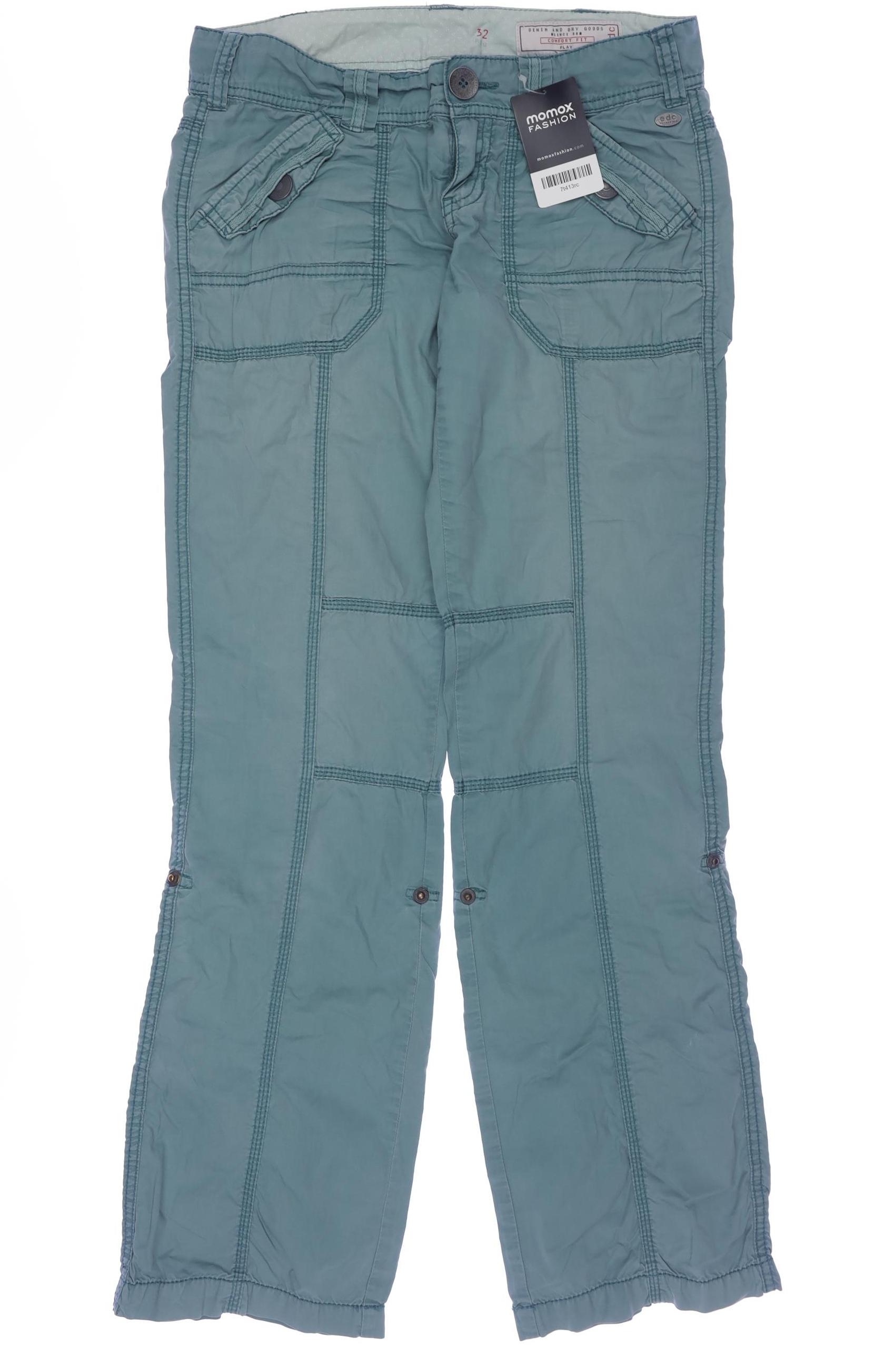 

edc by Esprit Damen Stoffhose, türkis, Gr. 32