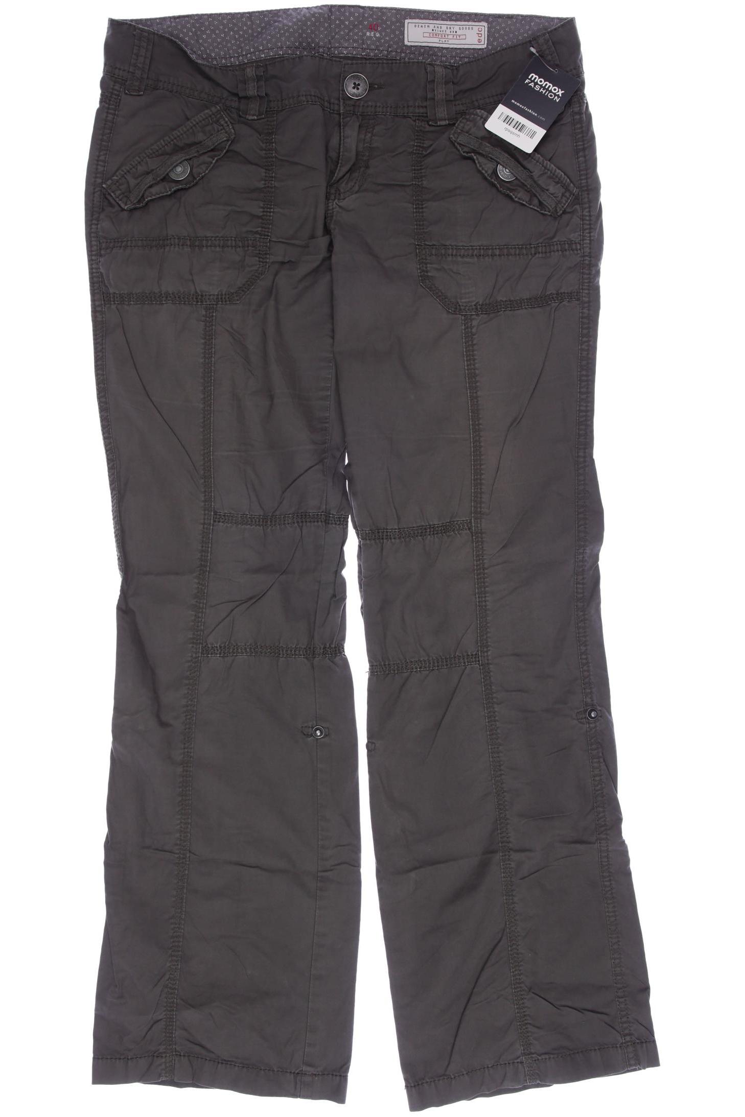 

edc by Esprit Damen Stoffhose, grau, Gr. 40