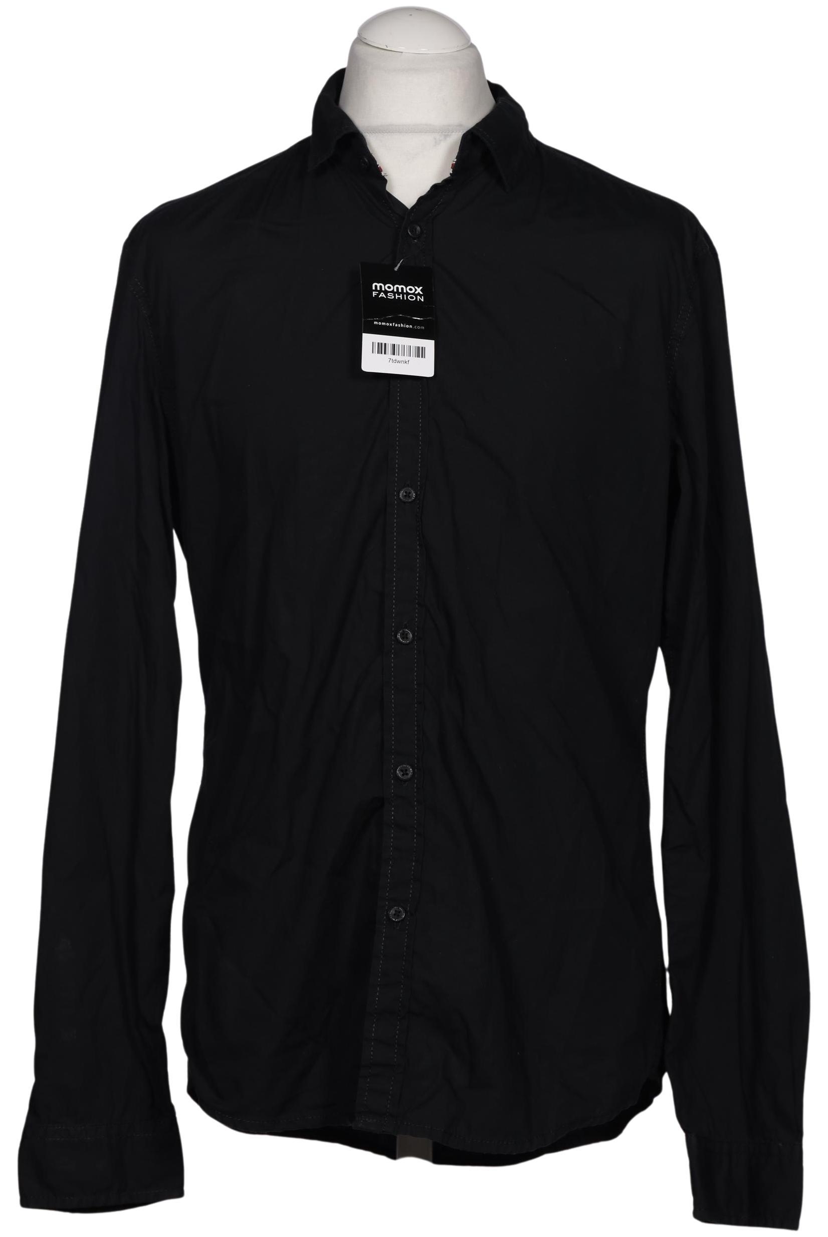 

edc by Esprit Herren Hemd, schwarz, Gr. 52