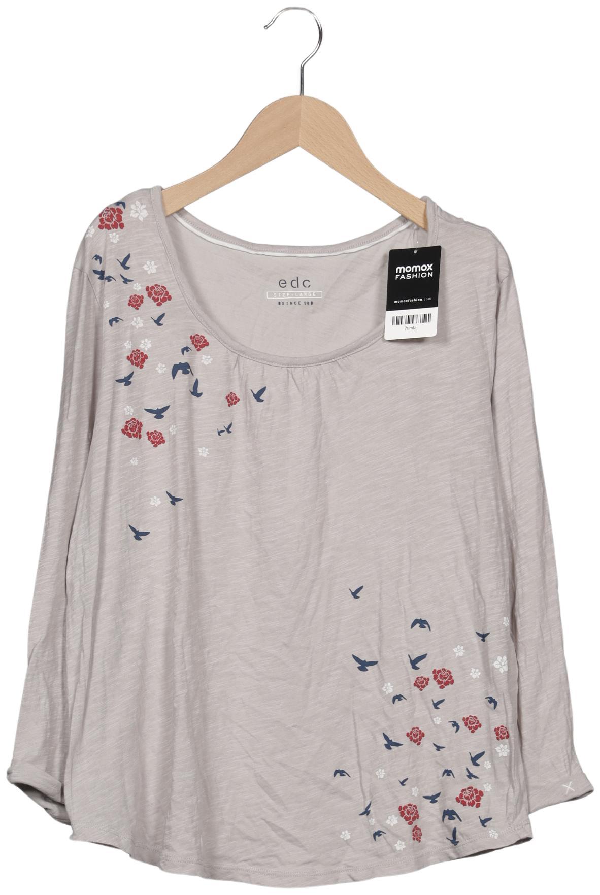 

edc by Esprit Damen Langarmshirt, grau, Gr. 42