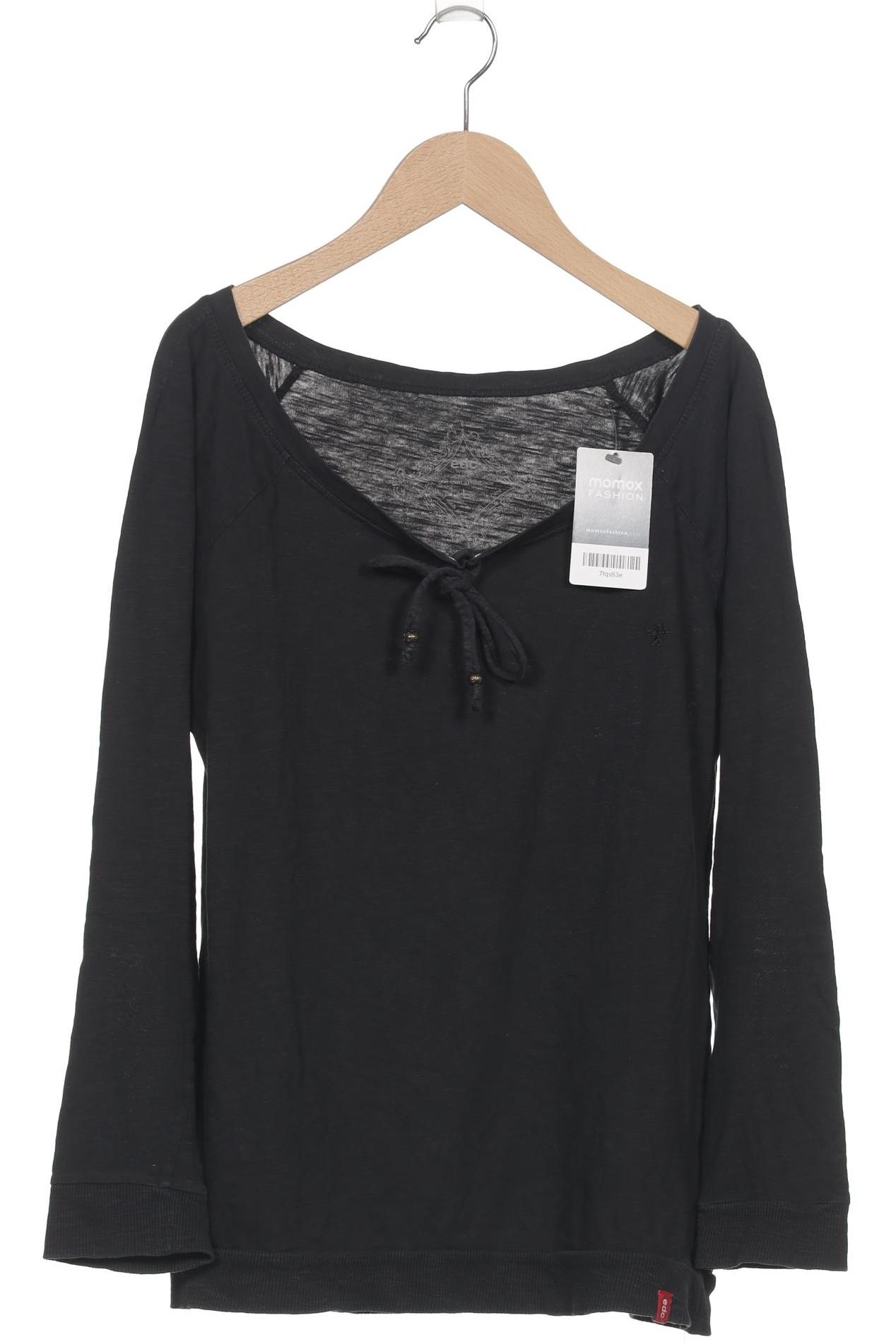 

edc by Esprit Damen Langarmshirt, schwarz, Gr. 42