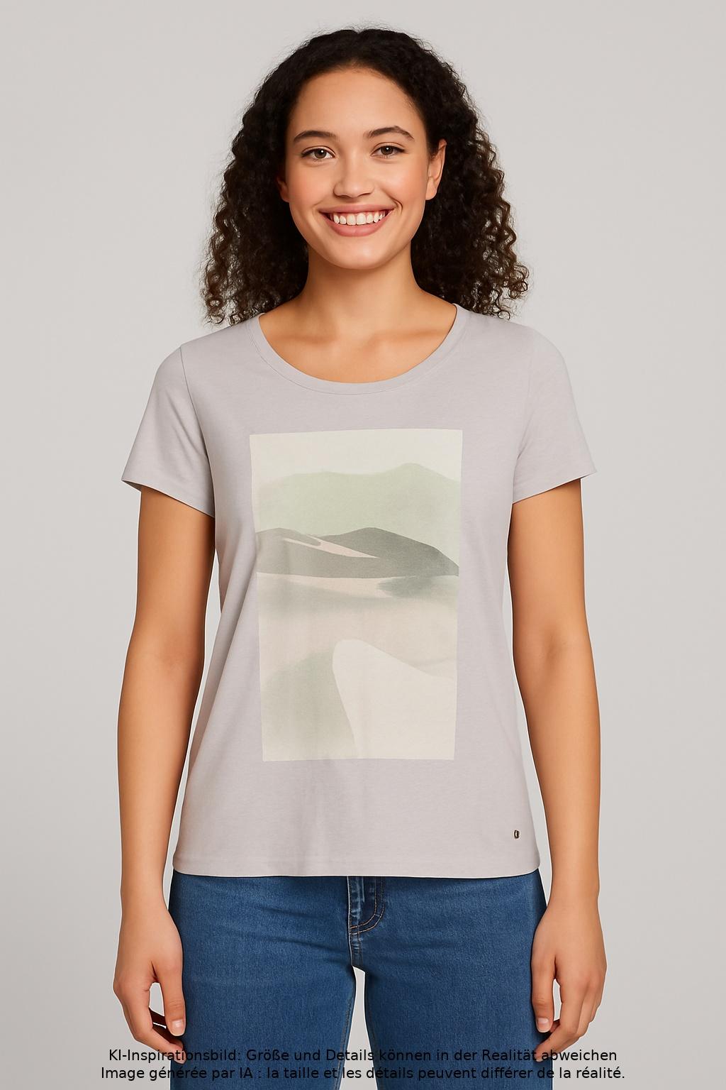 

edc by Esprit Damen T-Shirt, grau, Gr. 36