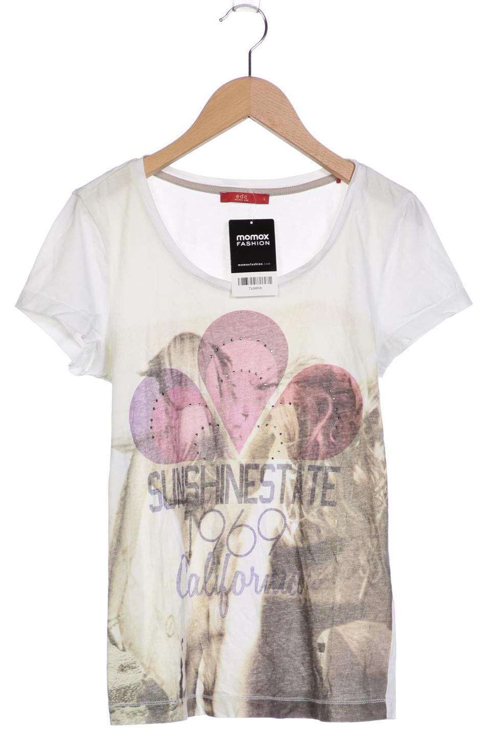 

edc by Esprit Damen T-Shirt, weiß, Gr. 42