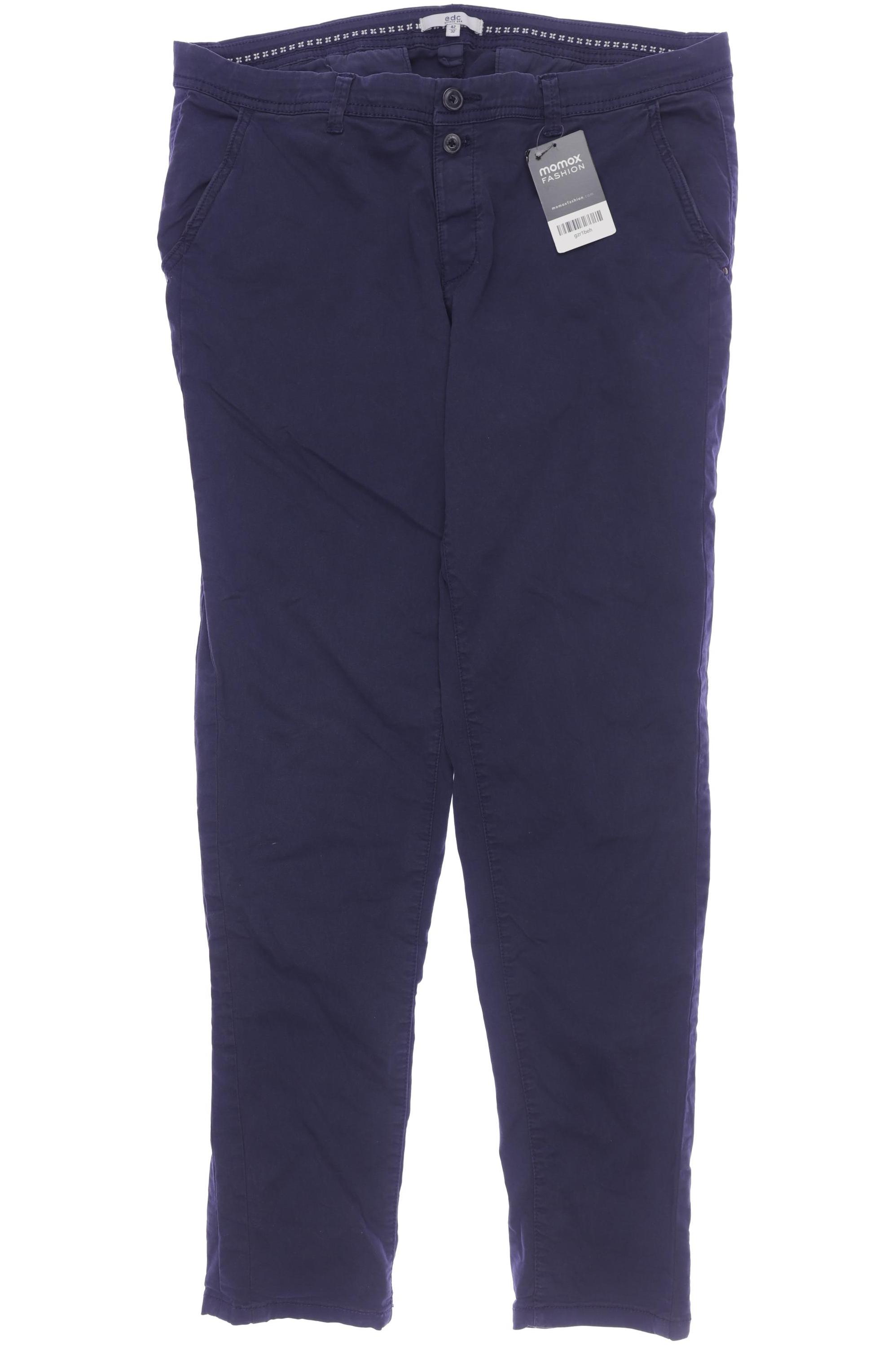 

edc by Esprit Damen Stoffhose, marineblau, Gr. 42