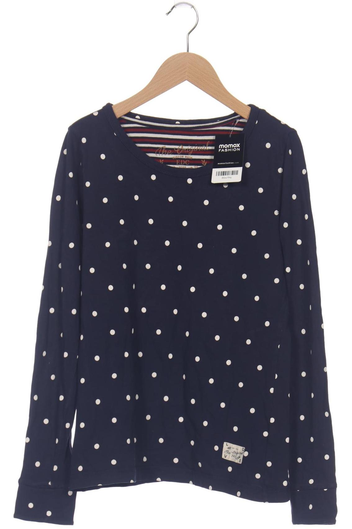 

edc by Esprit Damen Langarmshirt, marineblau, Gr. 36