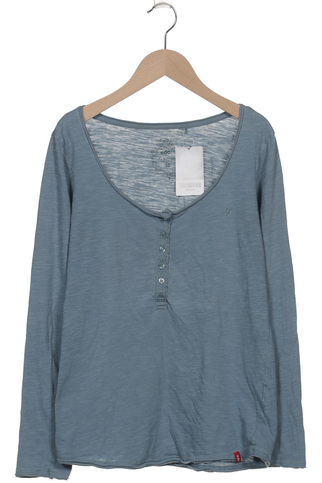 

edc by Esprit Damen Langarmshirt, blau, Gr. 38