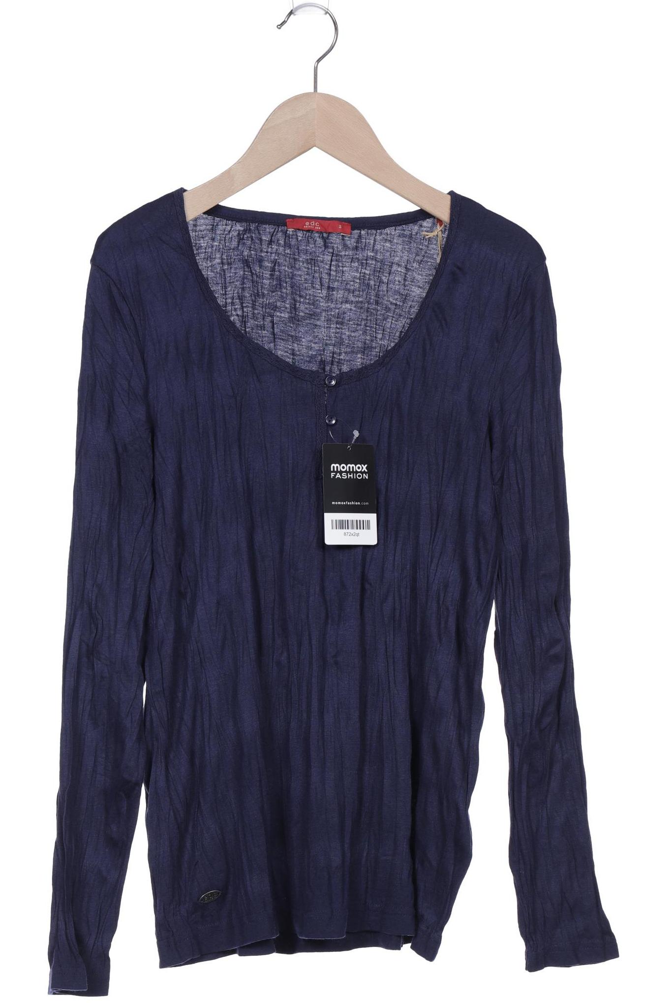 

edc by Esprit Damen Langarmshirt, marineblau, Gr. 36