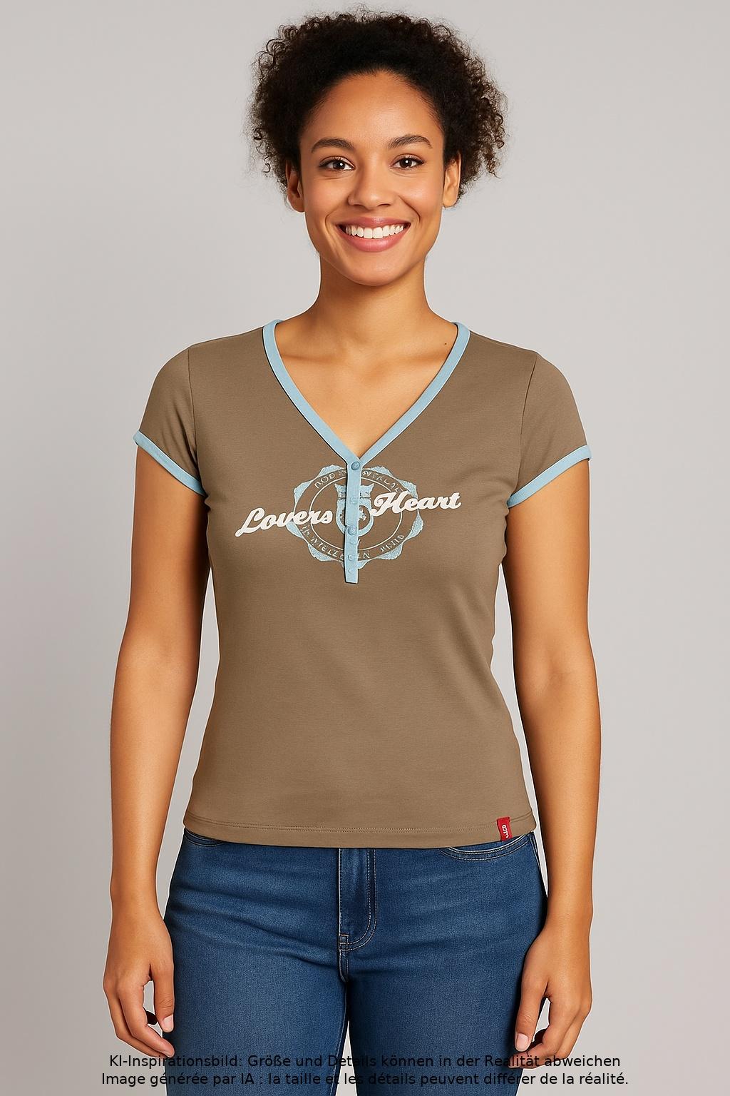 

edc by Esprit Damen T-Shirt, mehrfarbig, Gr. 44