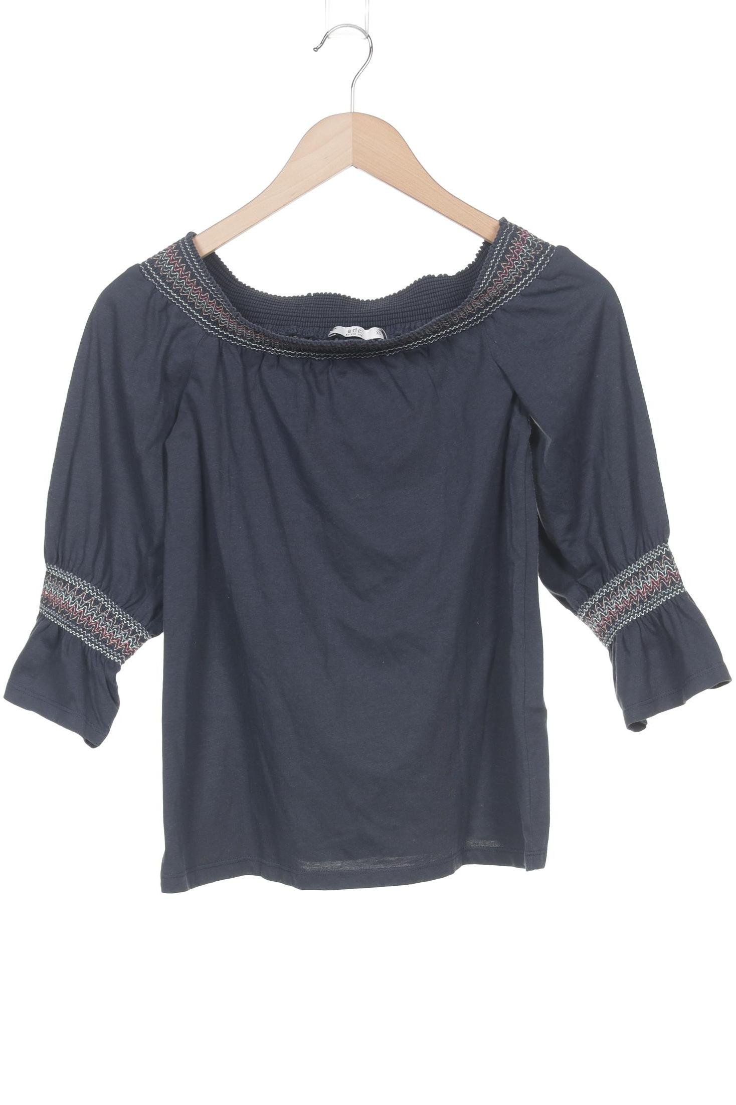 

edc by Esprit Damen Langarmshirt, marineblau, Gr. 34