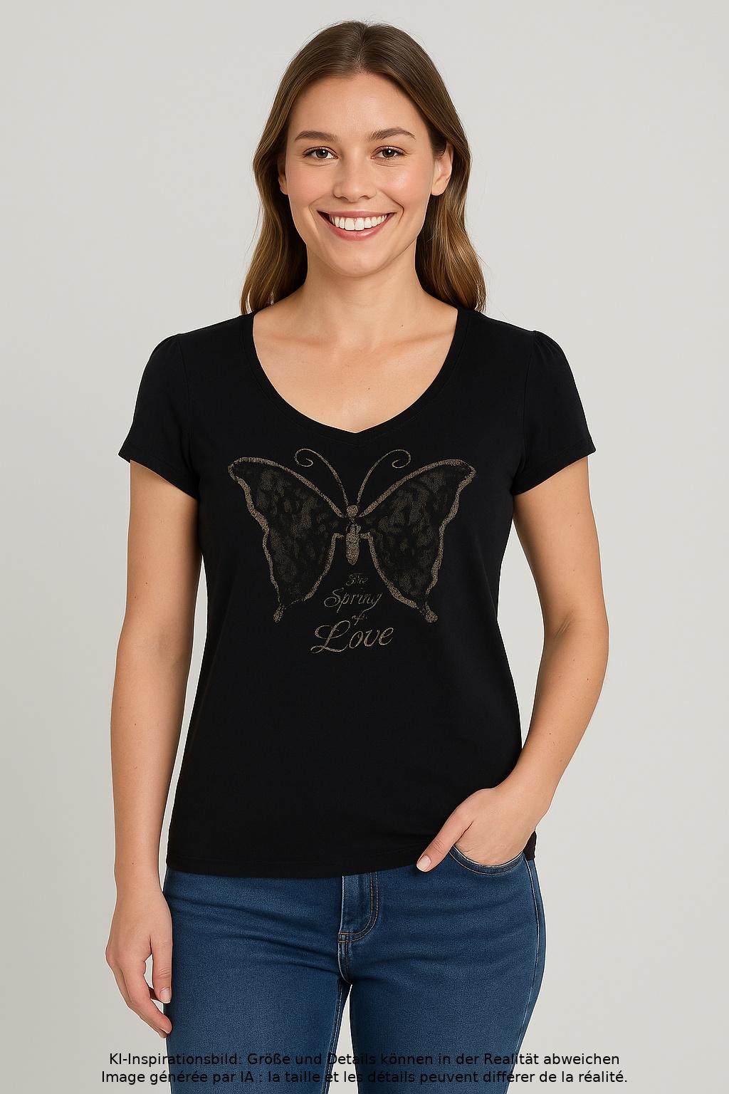 

edc by Esprit Damen T-Shirt, schwarz, Gr. 44