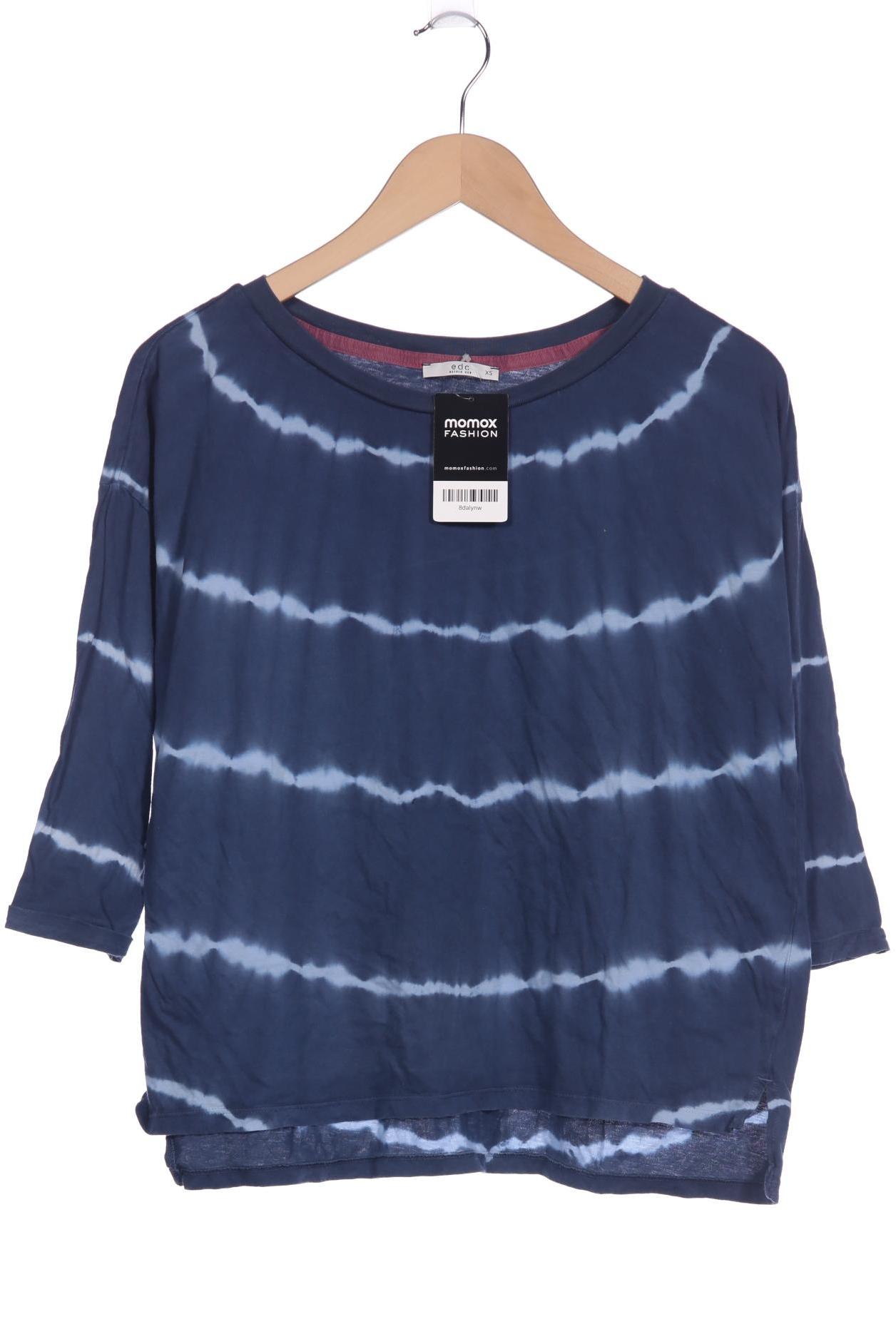 

edc by Esprit Damen Langarmshirt, marineblau, Gr. 34