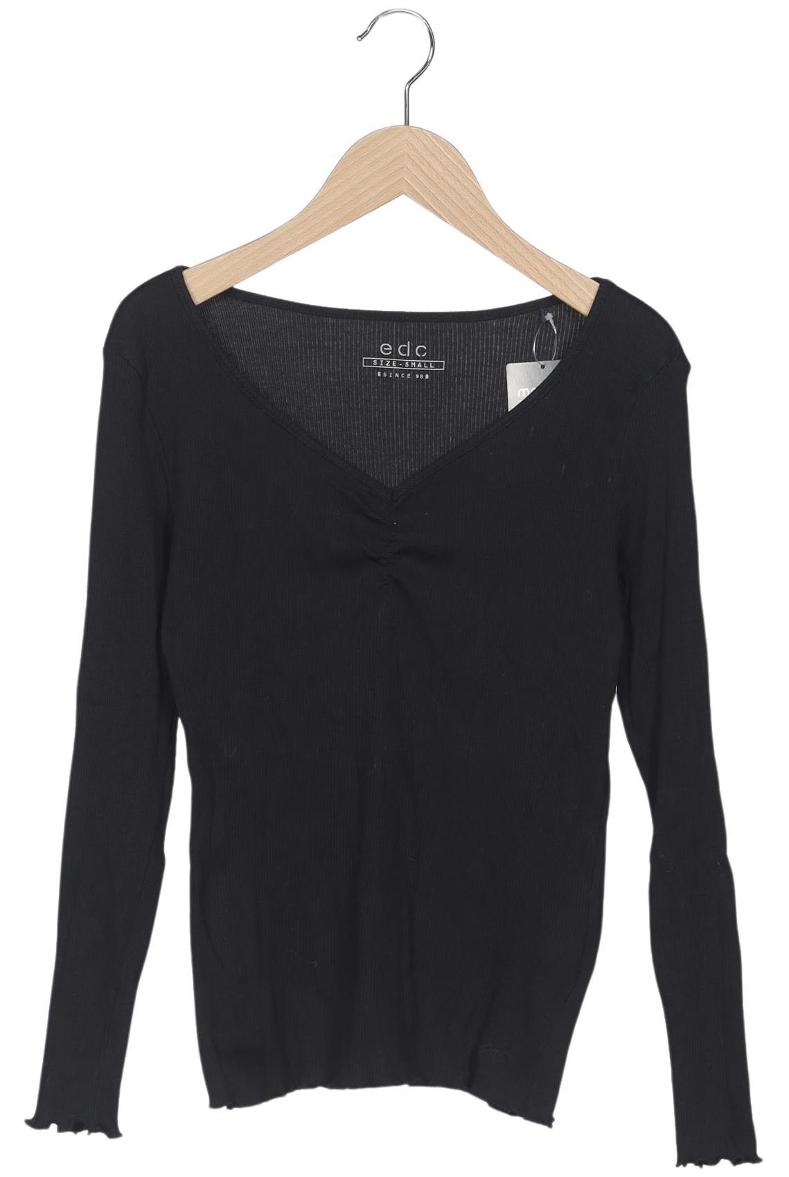 

edc by Esprit Damen Langarmshirt, schwarz, Gr. 36