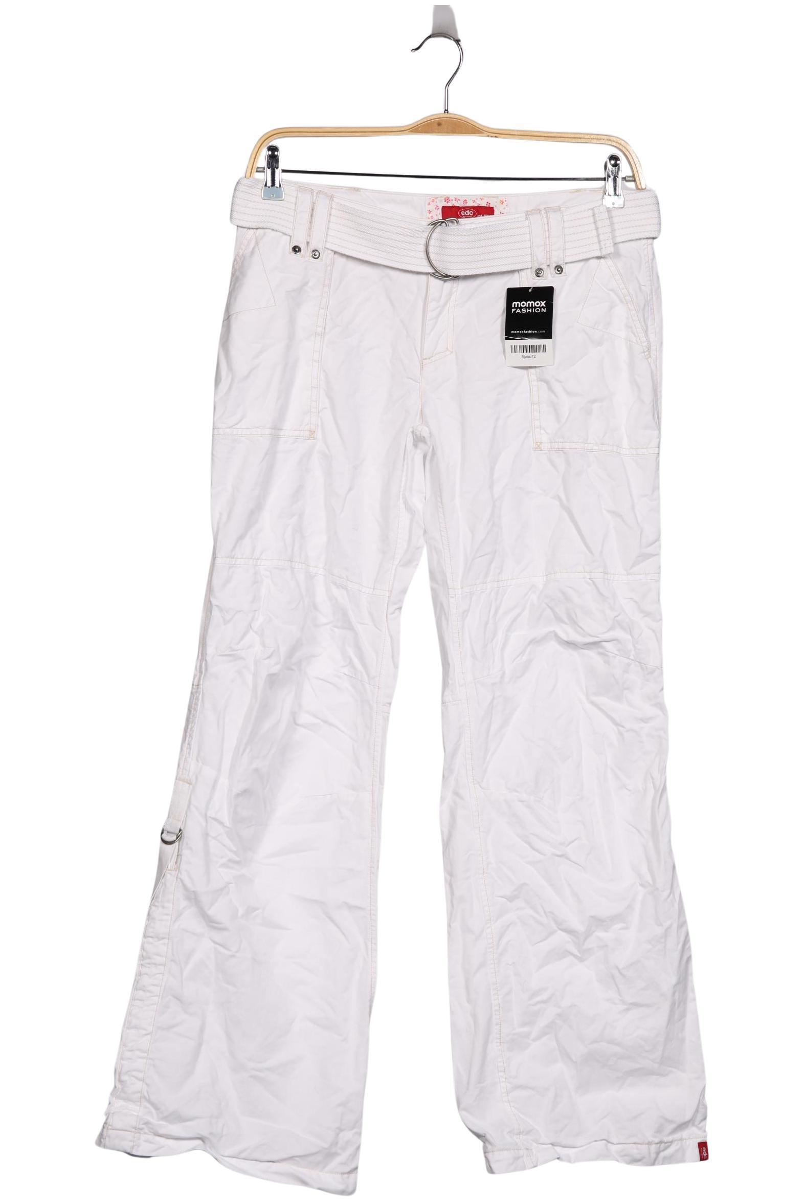 

edc by Esprit Damen Stoffhose, weiß, Gr. 42