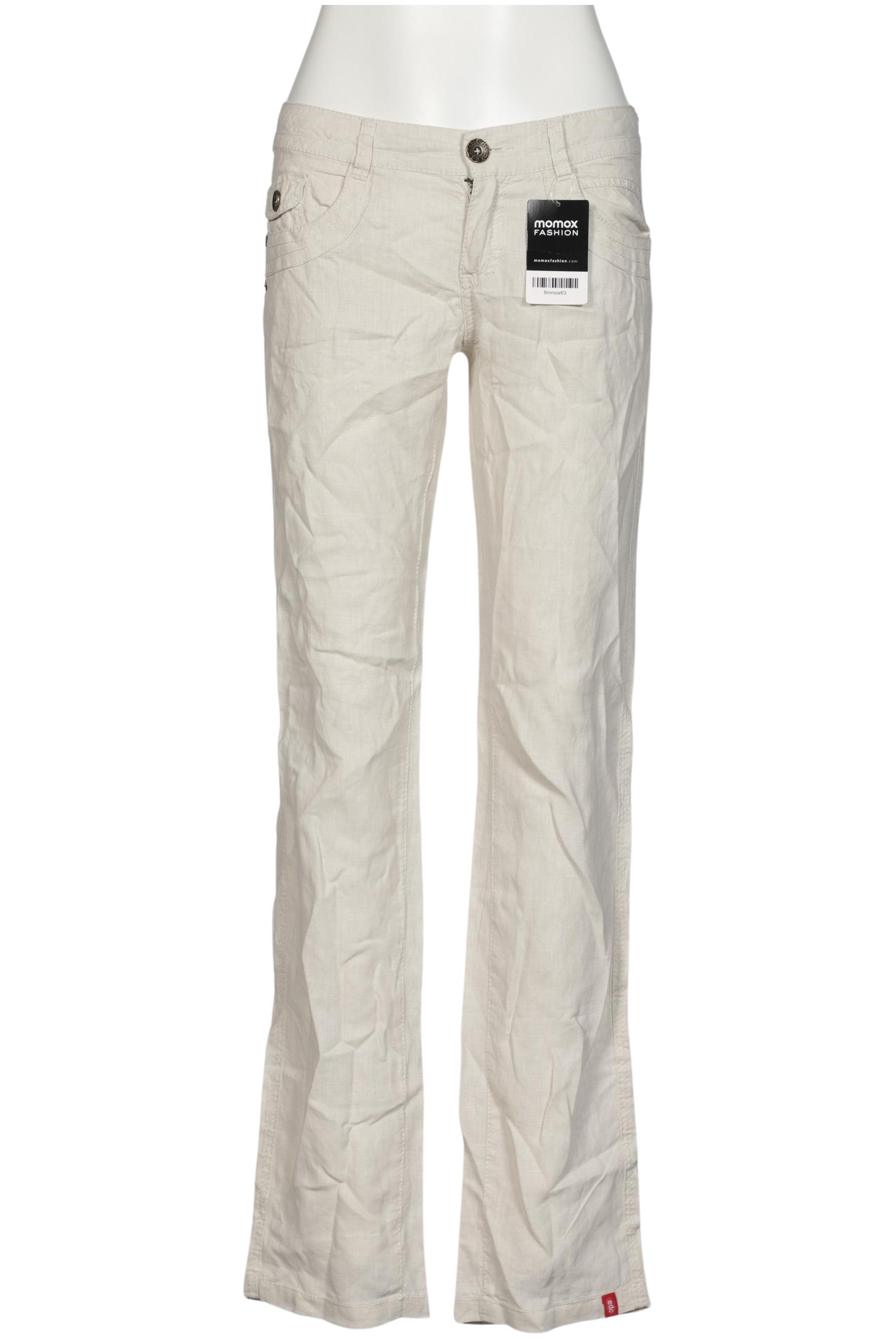

edc by Esprit Damen Stoffhose, beige, Gr. 34